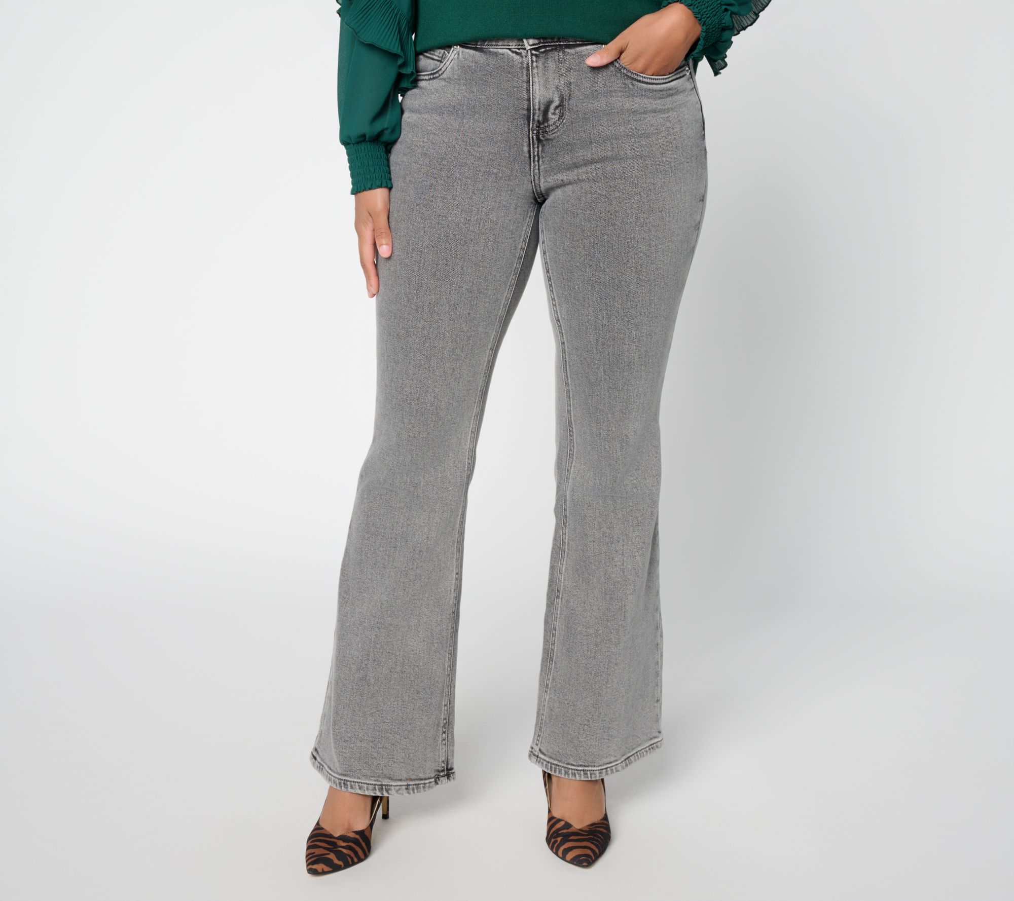 Mally Roncal FierceFlex Regular Grey Waist Defining Bootcut Jean