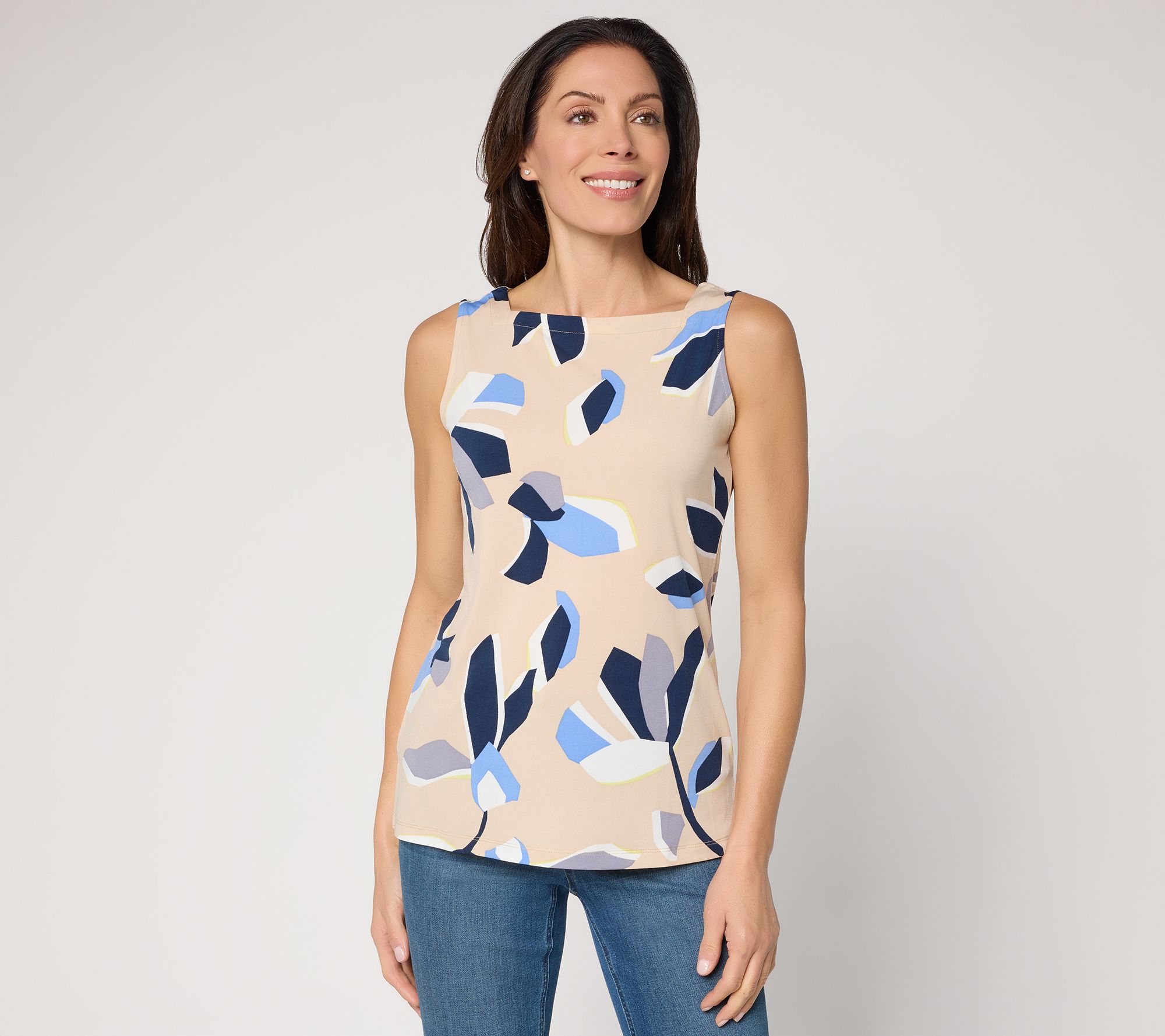 "As Is" Susan Graver Printed Liquid Knit Sleeveless Top