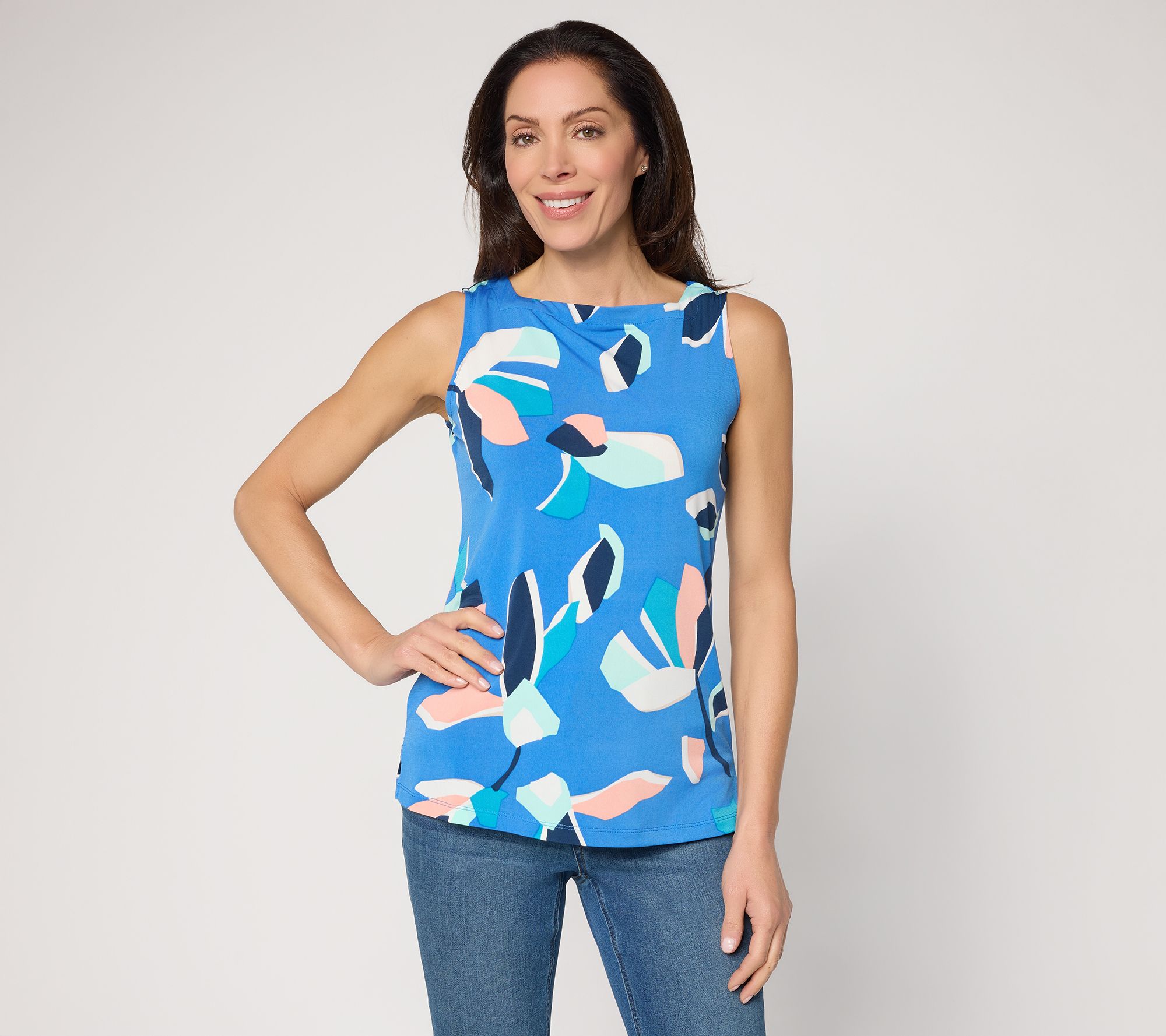 "As Is" Susan Graver Printed Liquid Knit Sleeveless Top