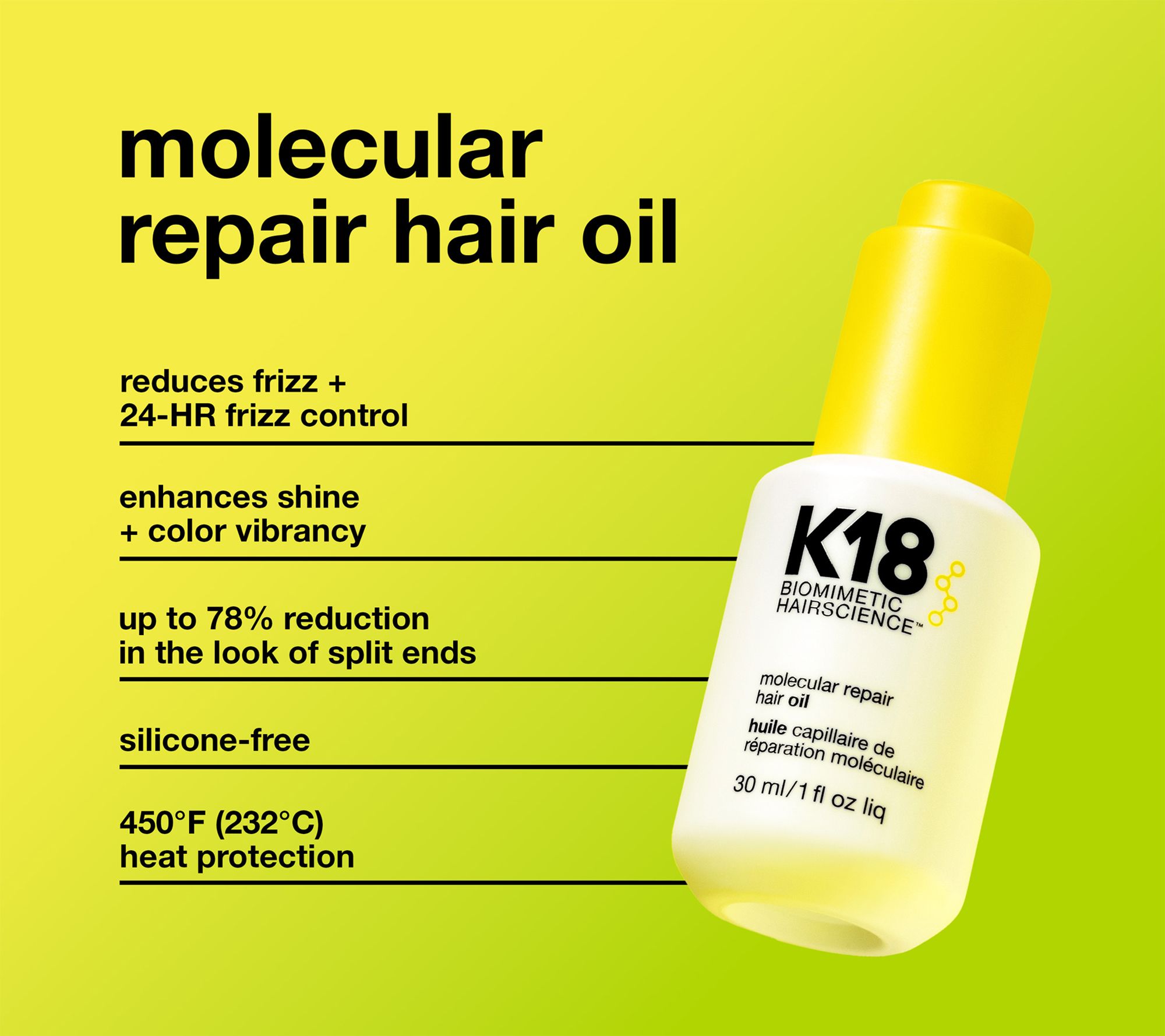 K18 30ML Molecular Repair Hair Oil | QVC