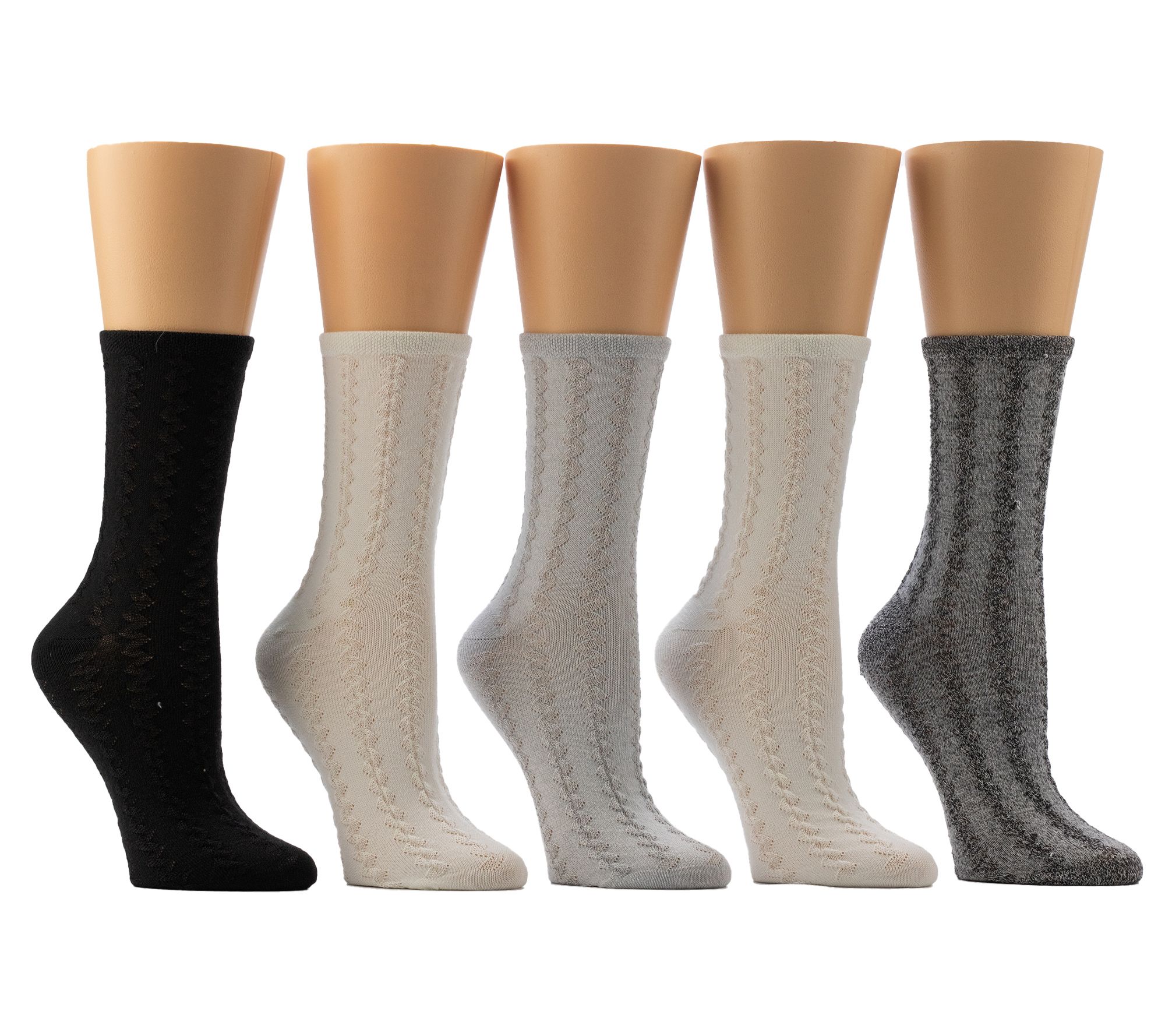 Ann Taylor Dress Essential So Soft Texture DemiCrew Sock 5Pk