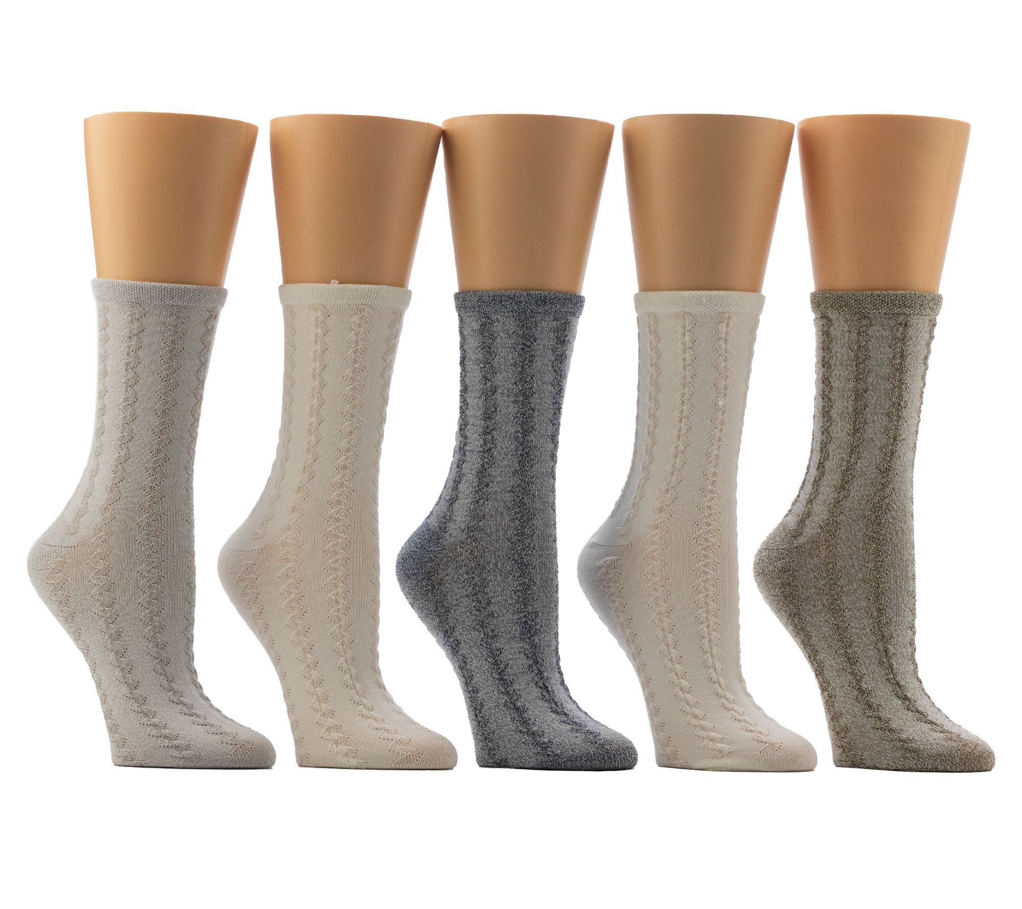 Ann Taylor Dress Essential So Soft Texture DemiCrew Sock 5Pk