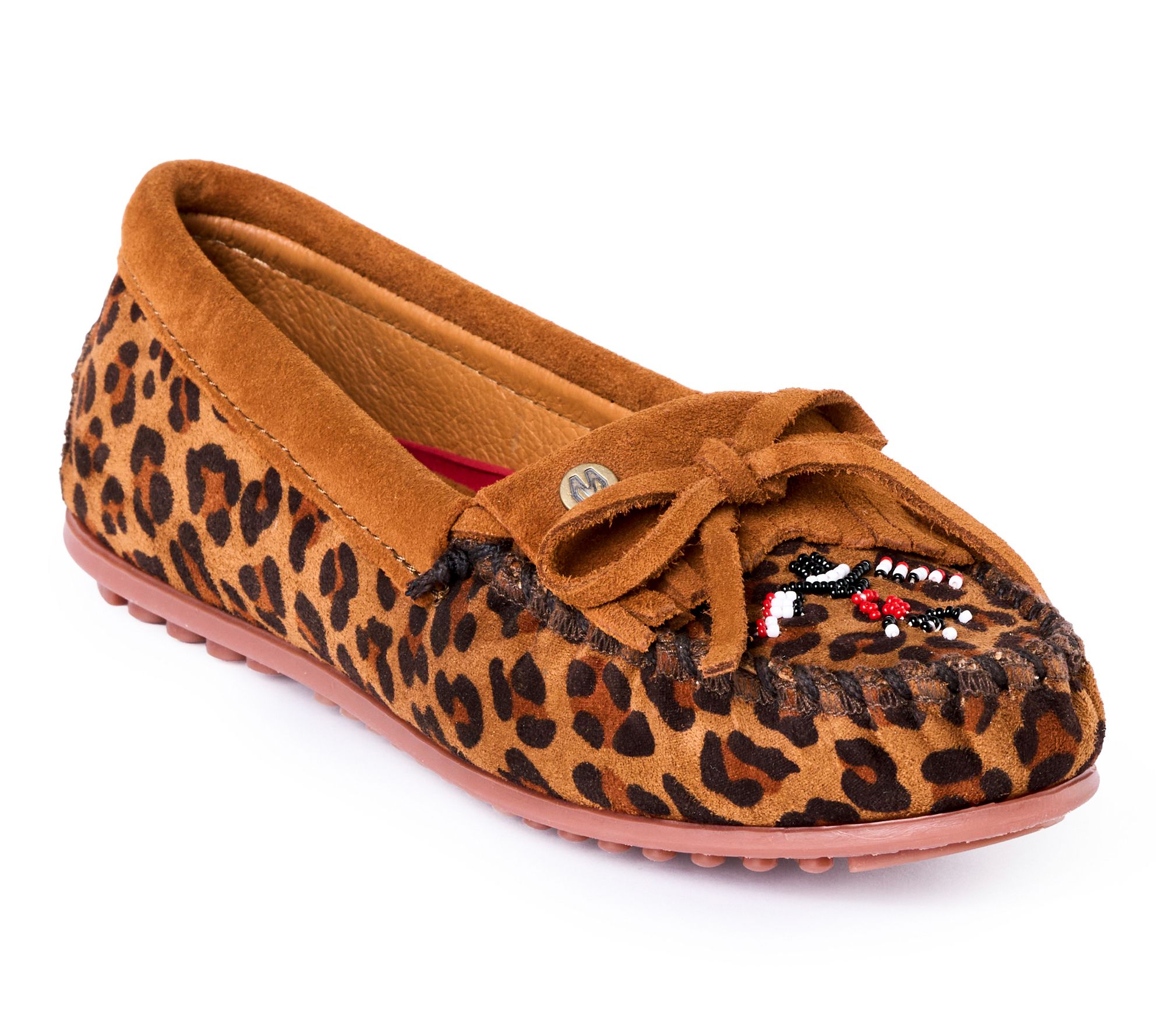 Minnetonka Women's Thunderbird Animikii Leopard Slipper