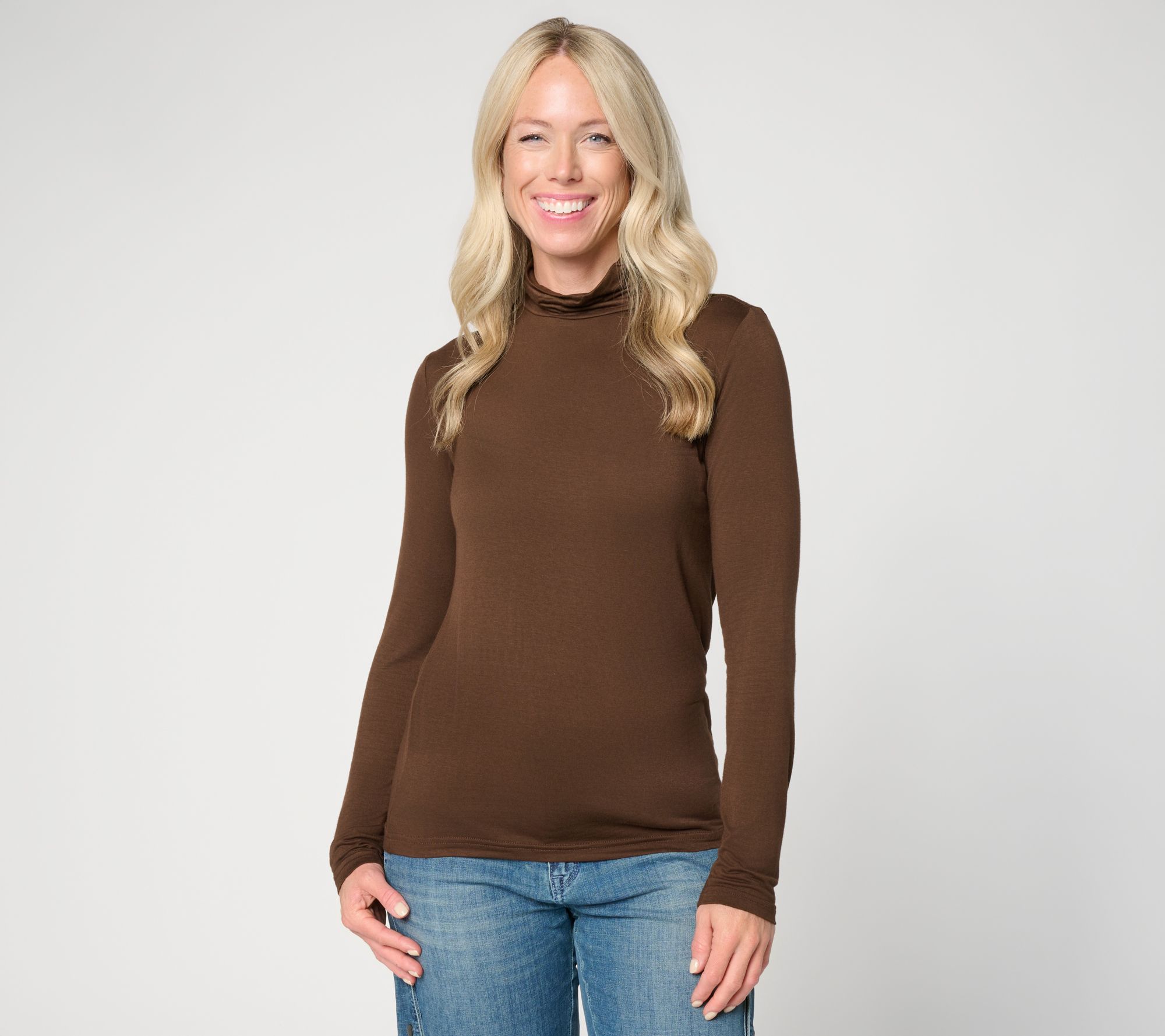 Felt Denim by Laurie Felt Easy Long Sleeve Turtleneck Top