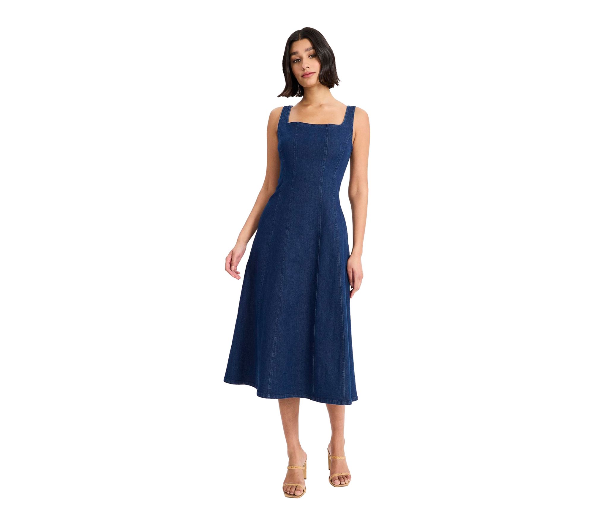 Maggy London Sleeveless Square Neck Midi Dress