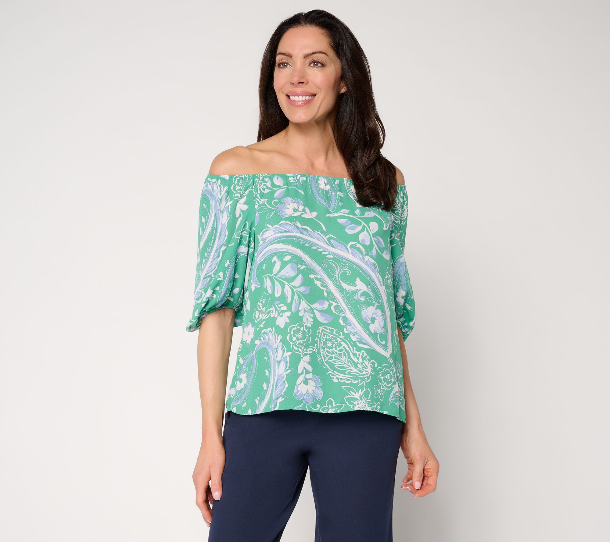 "As Is" BEAUTIFUL by Lawrence Zarian Georgette Paisley Blouse