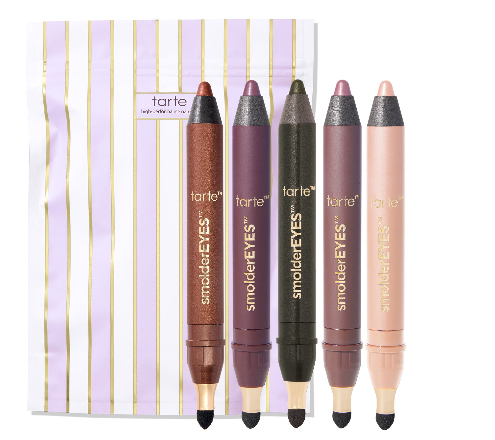 tarte smolderEYES waterproof shadow liners 5pc set & bag