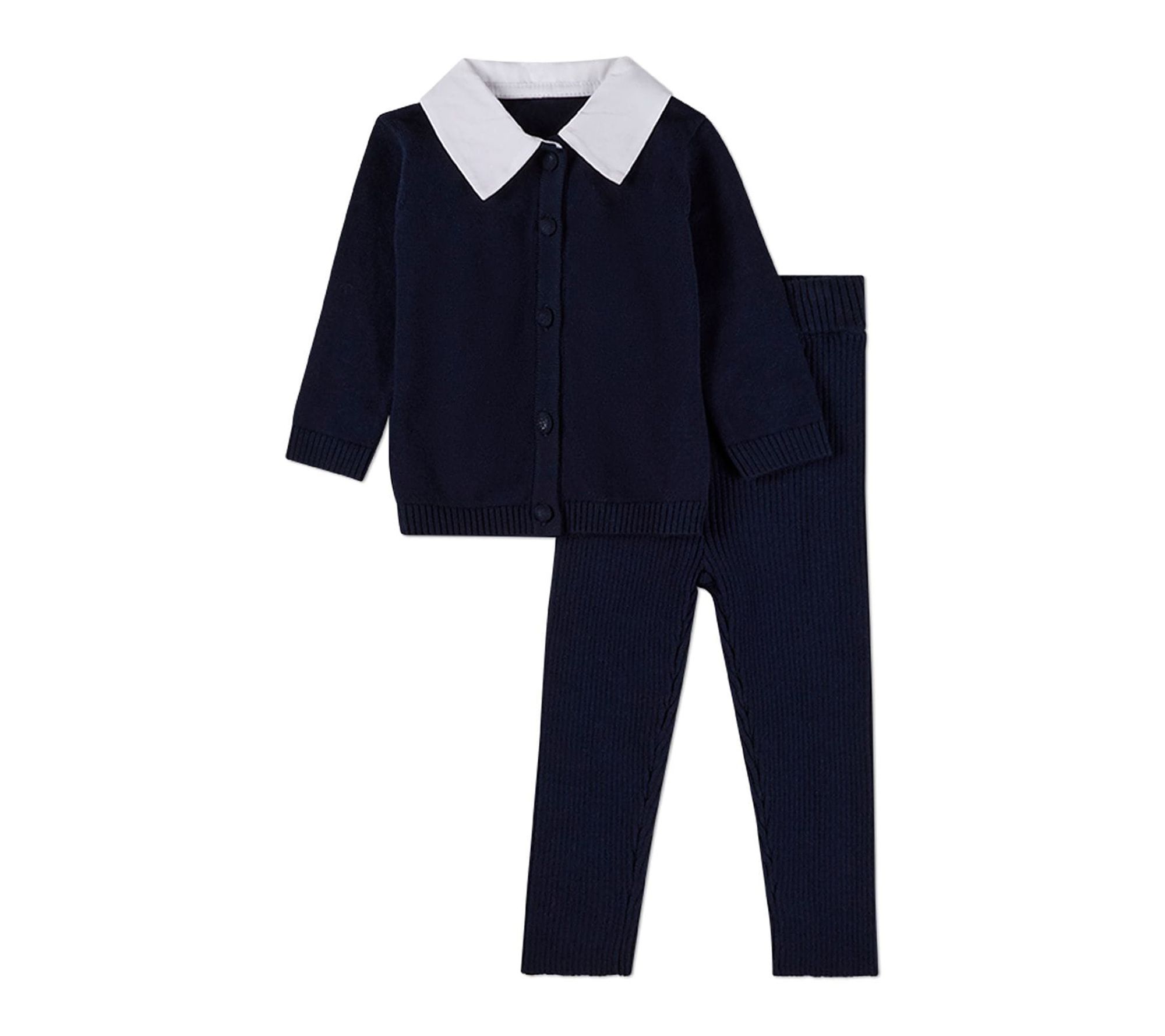 MiniMoi Collar Pop Knit 2 Piece Set