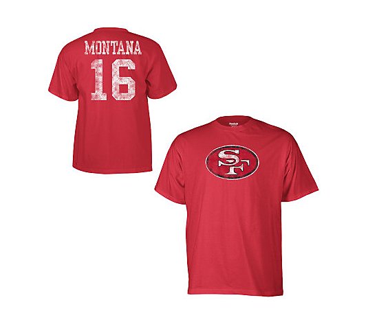 NFL 49ers Joe Montana Retired Legends Name & Number T-Shirt - QVC.com