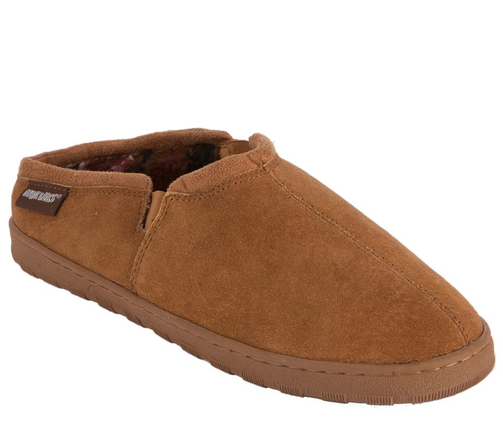 MUK LUKS Men's Printed Berber Suede Clogs