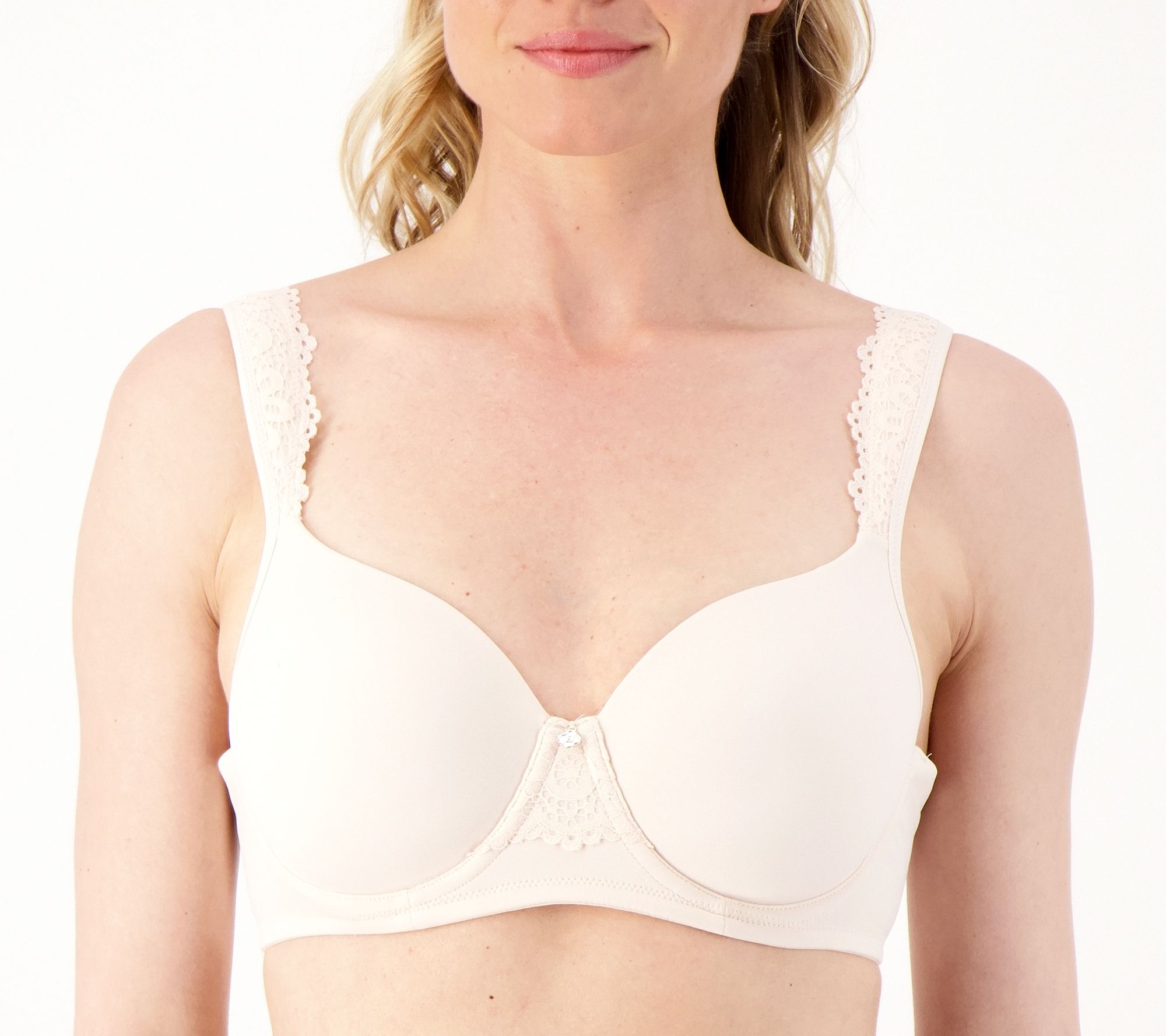 Breezies Full Coverage Molded Cup Two Toned Bra - QVC.com