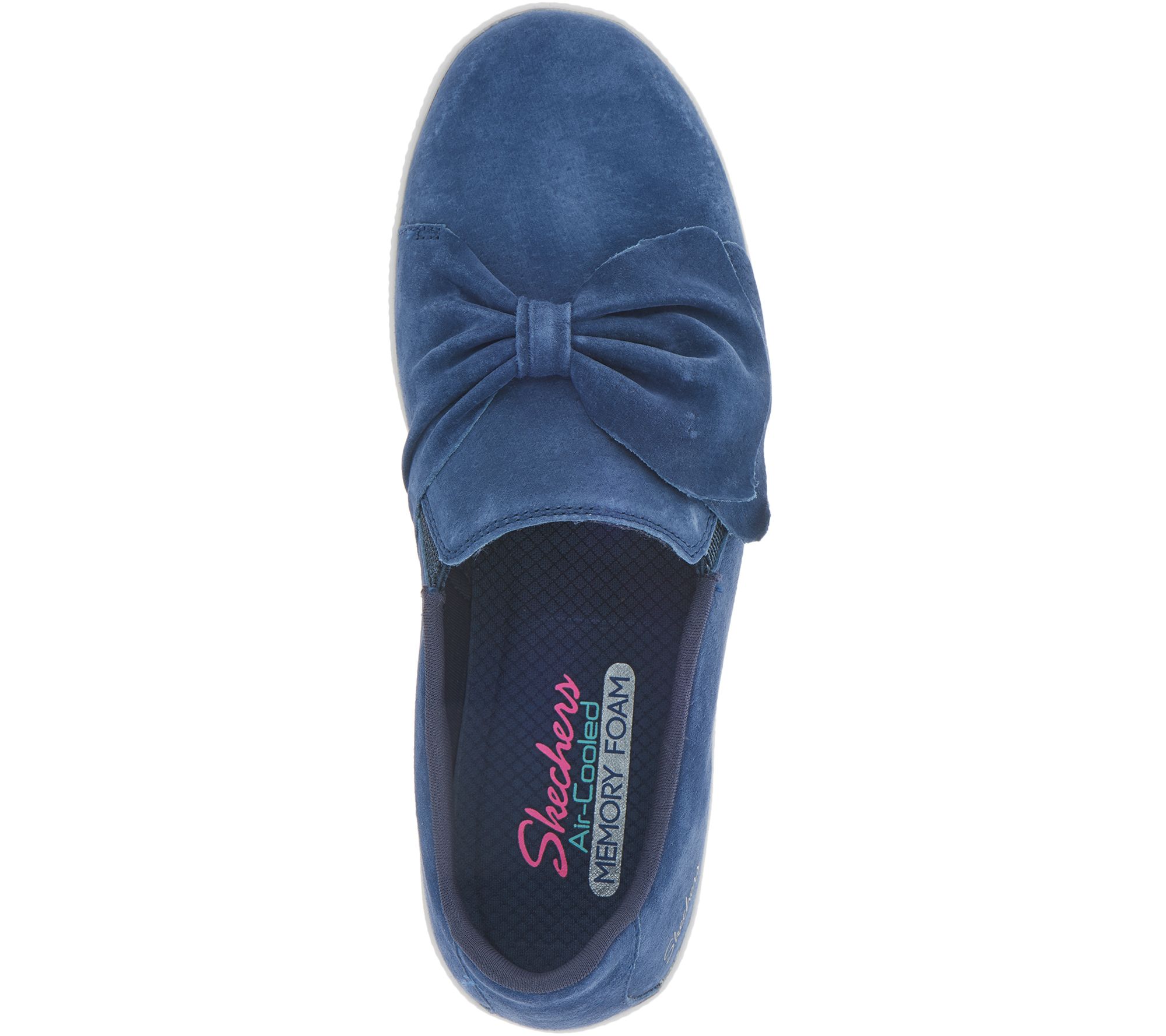 Skechers Suede Bow Slip On Shoes 