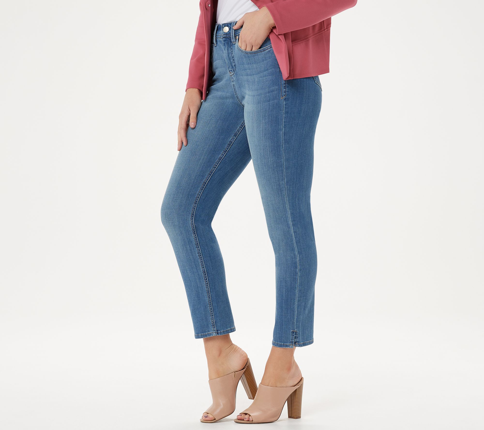 Curves 360 by NYDJ Shape Slim Straight Jeans w/ Side Slits