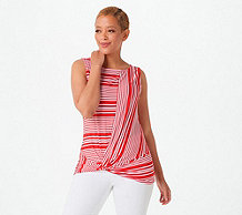  Truth + Style Printed Matte Jersey Side Twist Sleeveless Top - A393933