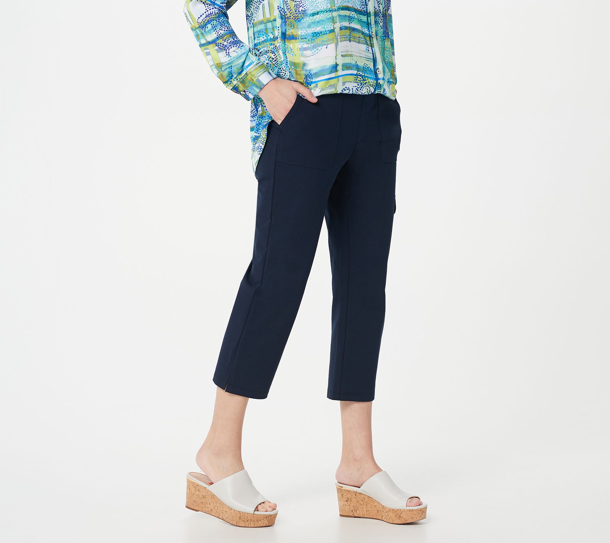 Susan Graver Weekend Regular Premium Stretch Pull-on Crop Pant