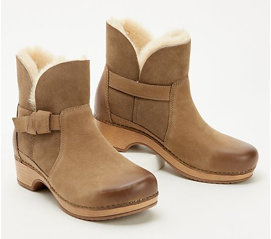 Dansko Leather Shearling Ankle Boots - Bessie