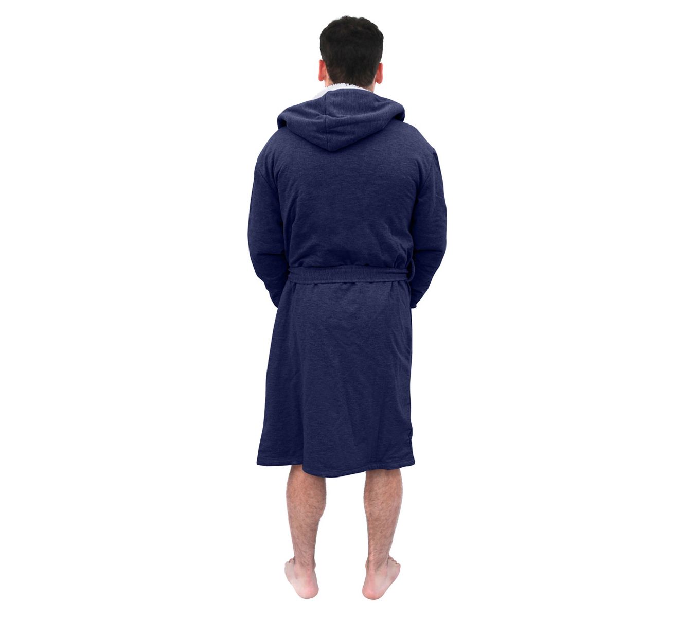 Dreamwave Men's Craftsman French Terry Robe with Hood Navy