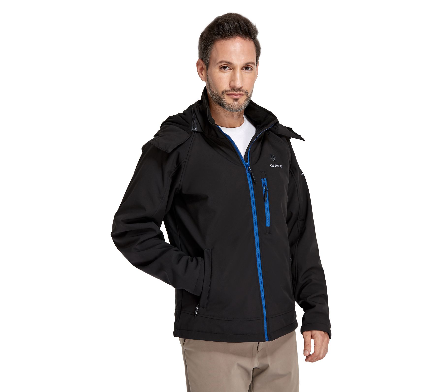 ORORO Men s Heated Jacket With Detachable Hood QVC