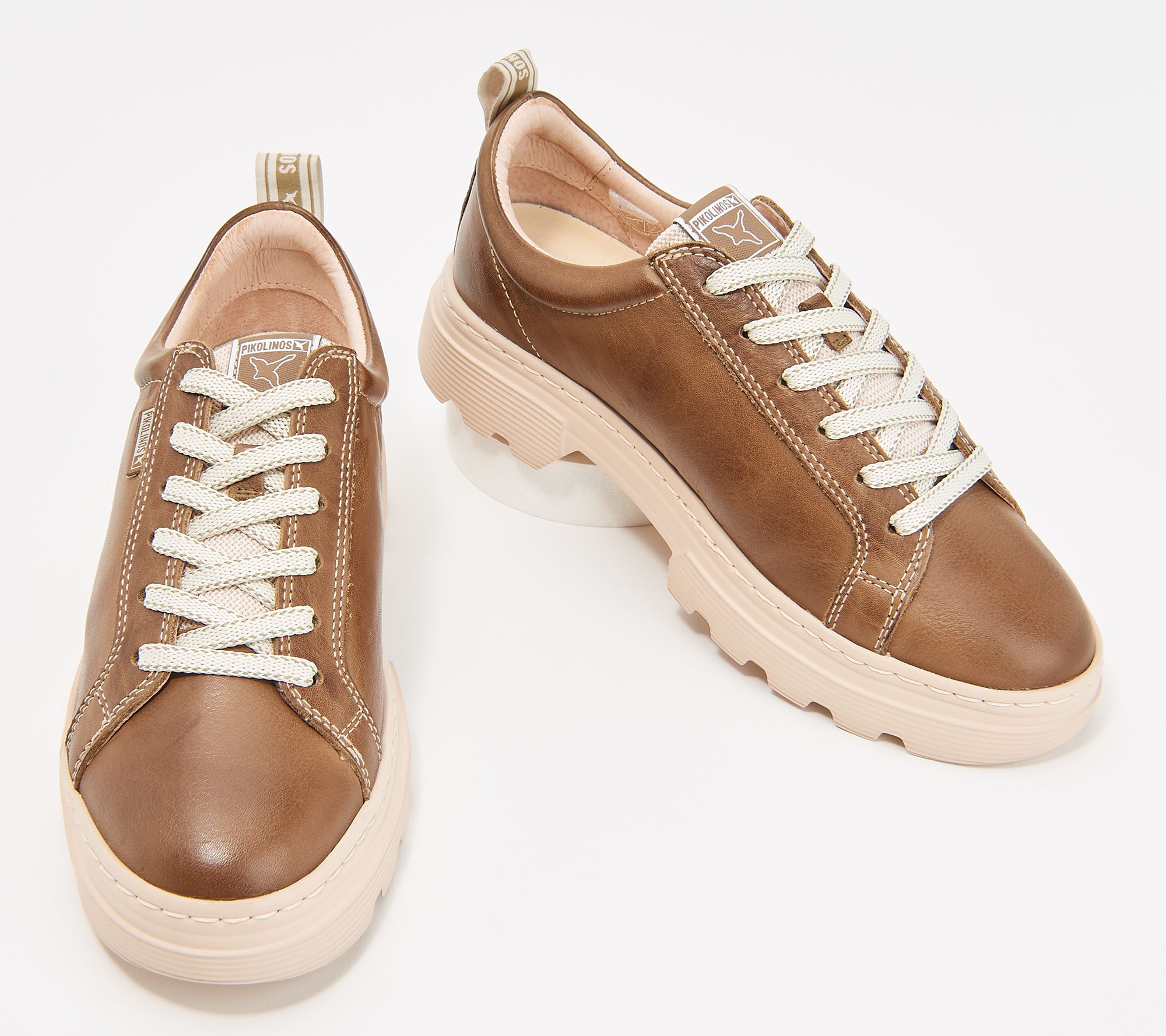 Pikolinos Leather Lace-Up Sneakers - Asturias