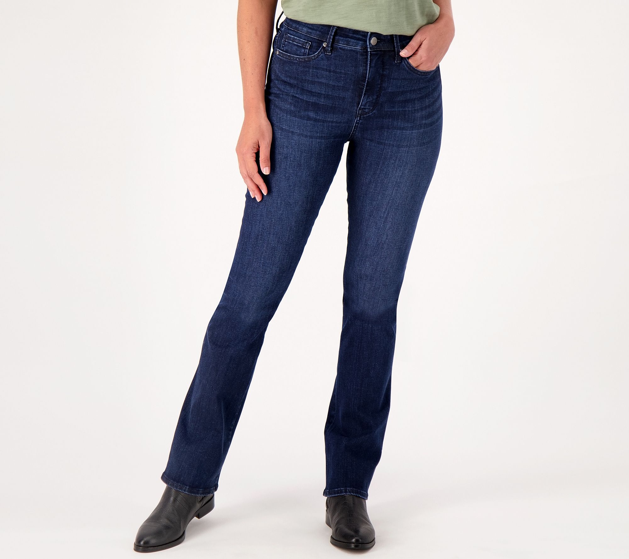 Buy LIVE OK Women Grey Self Design Denim Bootcut Jeans Online at