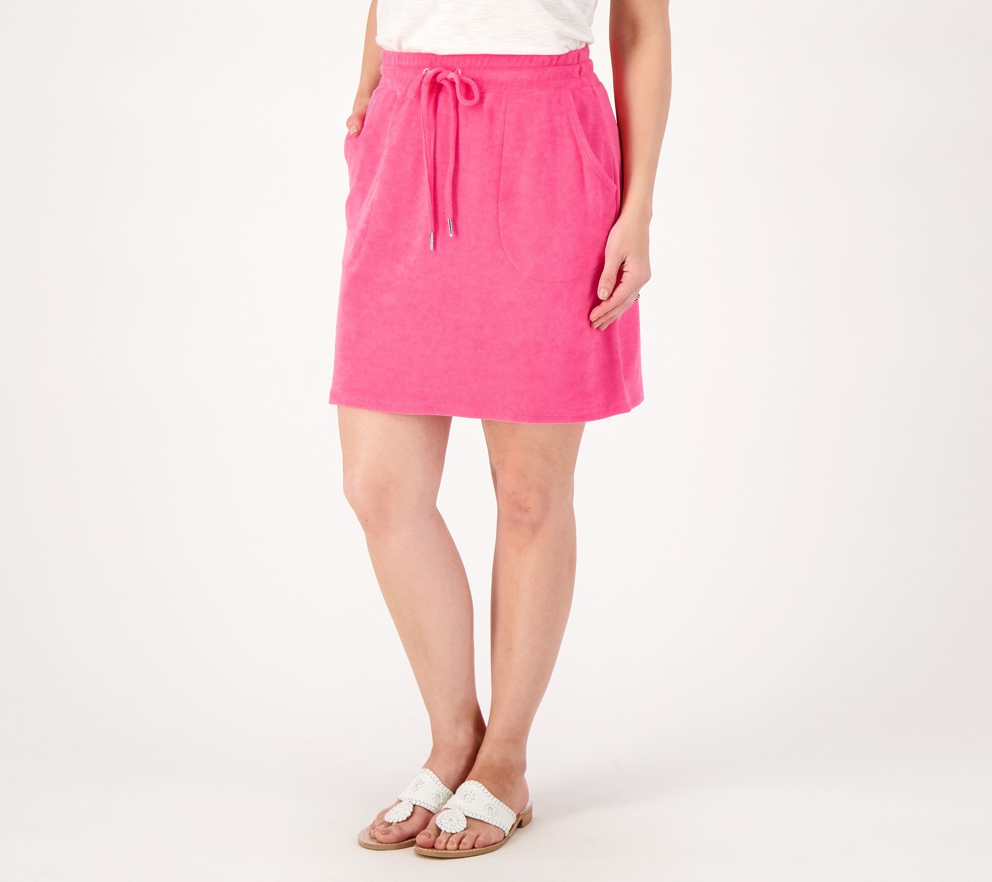 Pink pleated outlet skirt qvc