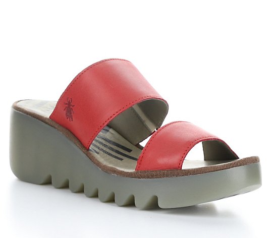 Fly London Leather Sandal - Besy Cherry Red - QVC.com