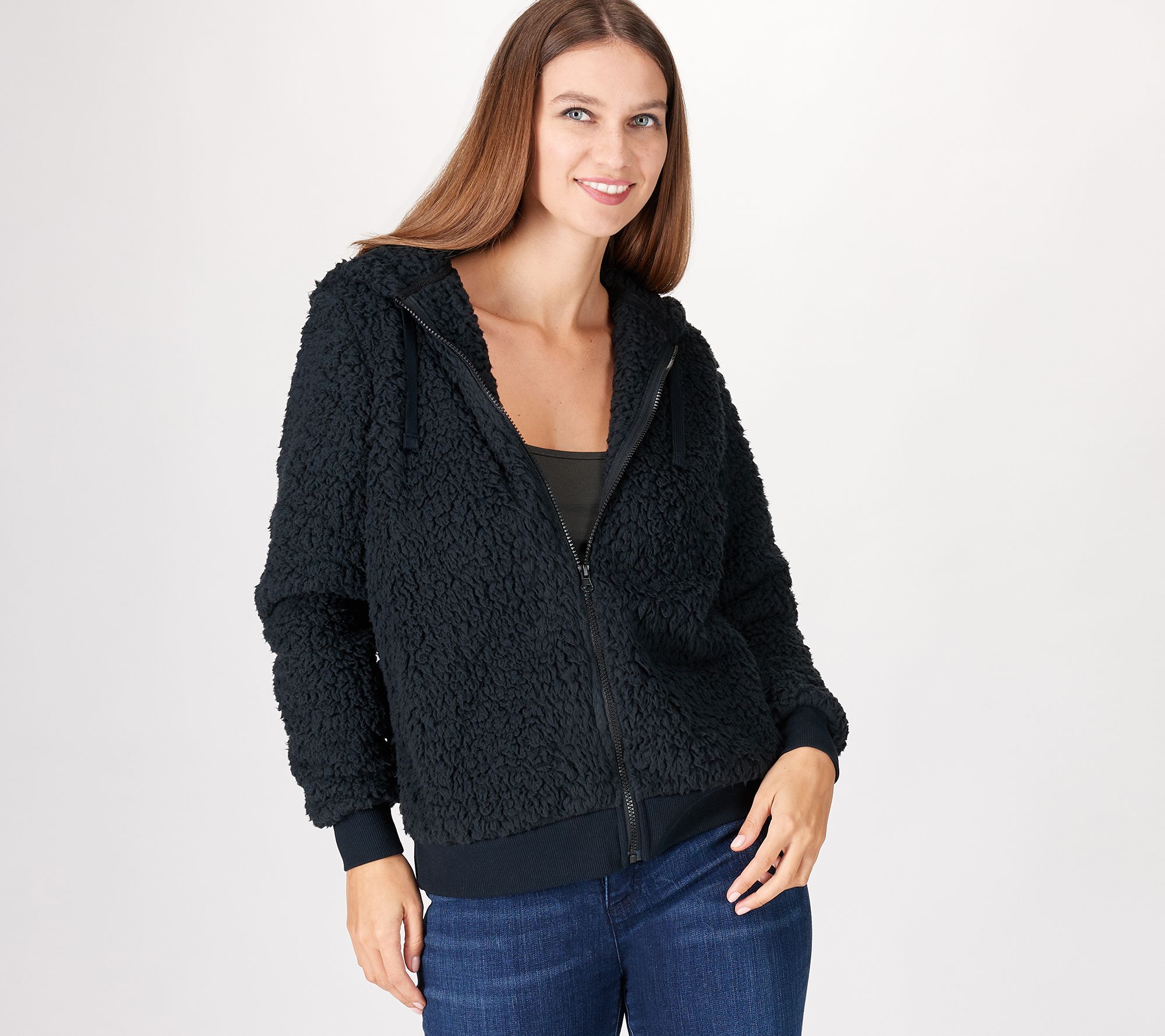 Womens black hotsell sherpa hoodie