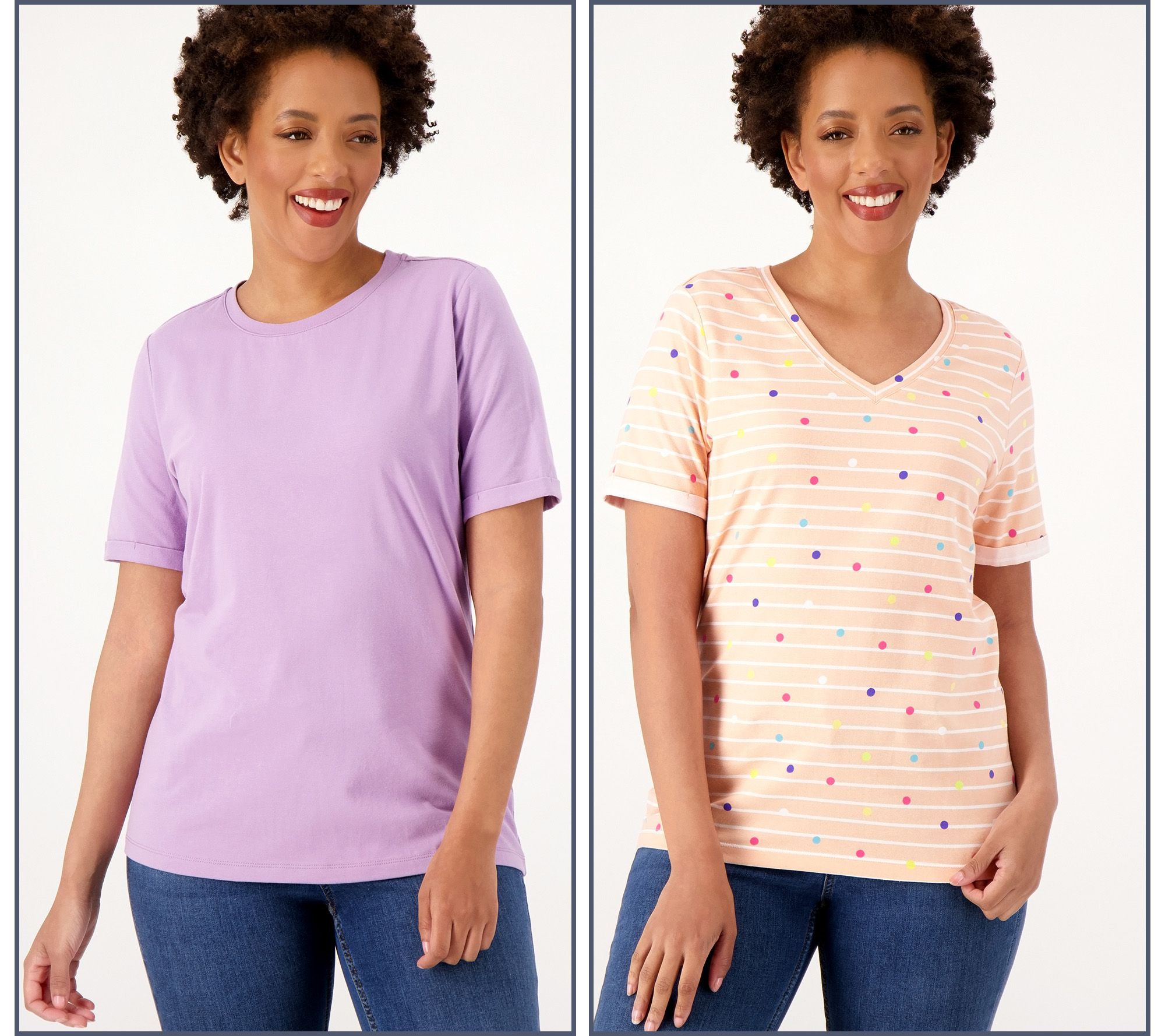"As Is" Sport Savvy Jersey Set of 2 Short Sleeve Tops