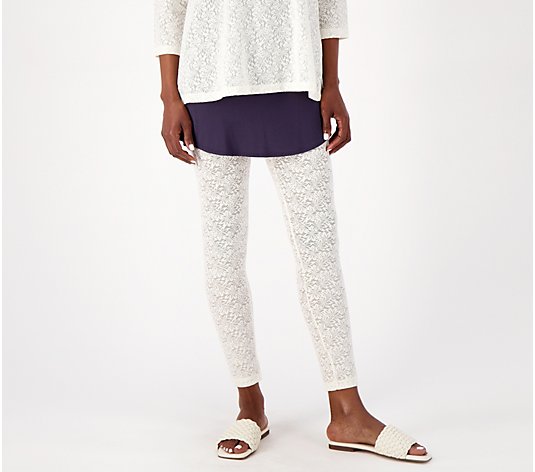 "As Is" LOGO Layers by Lori Goldstein Petite Stretch Lace Leggings