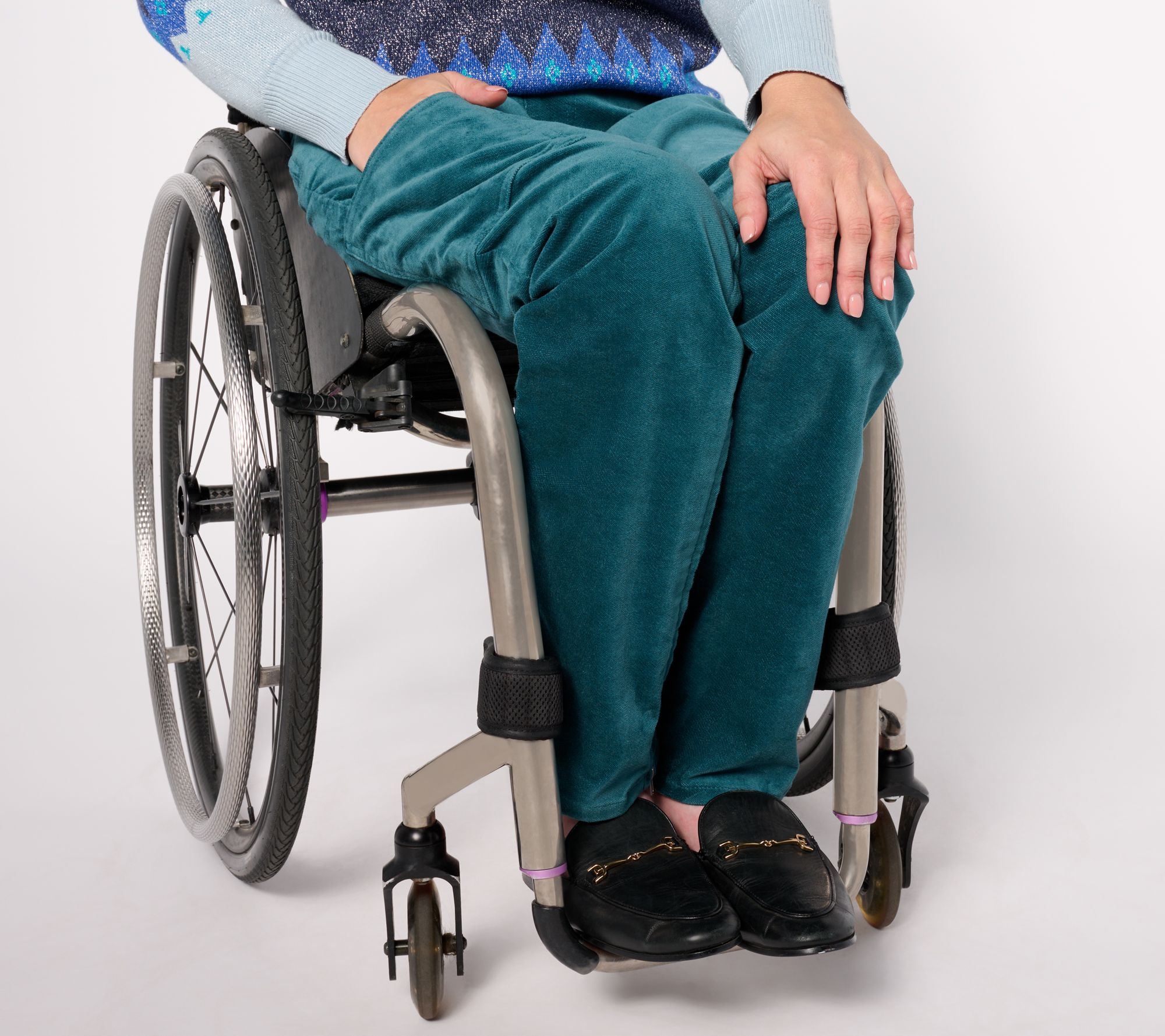 Denim & Co. Adaptive Full Length Velveteen Pant Wheelchair Fit