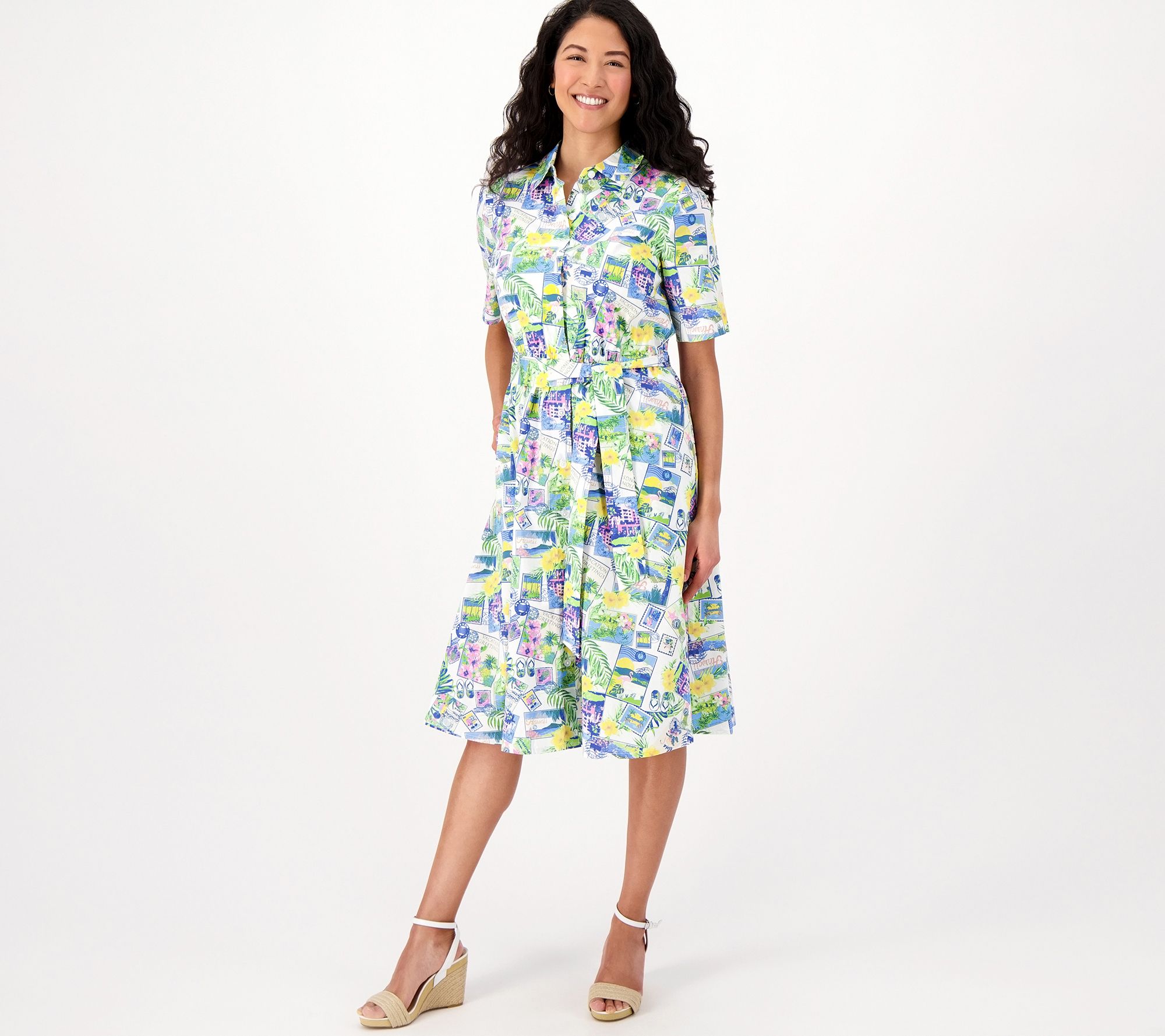 "As Is" Studio Park x Jane Treacy Petite Classic Shirtdress