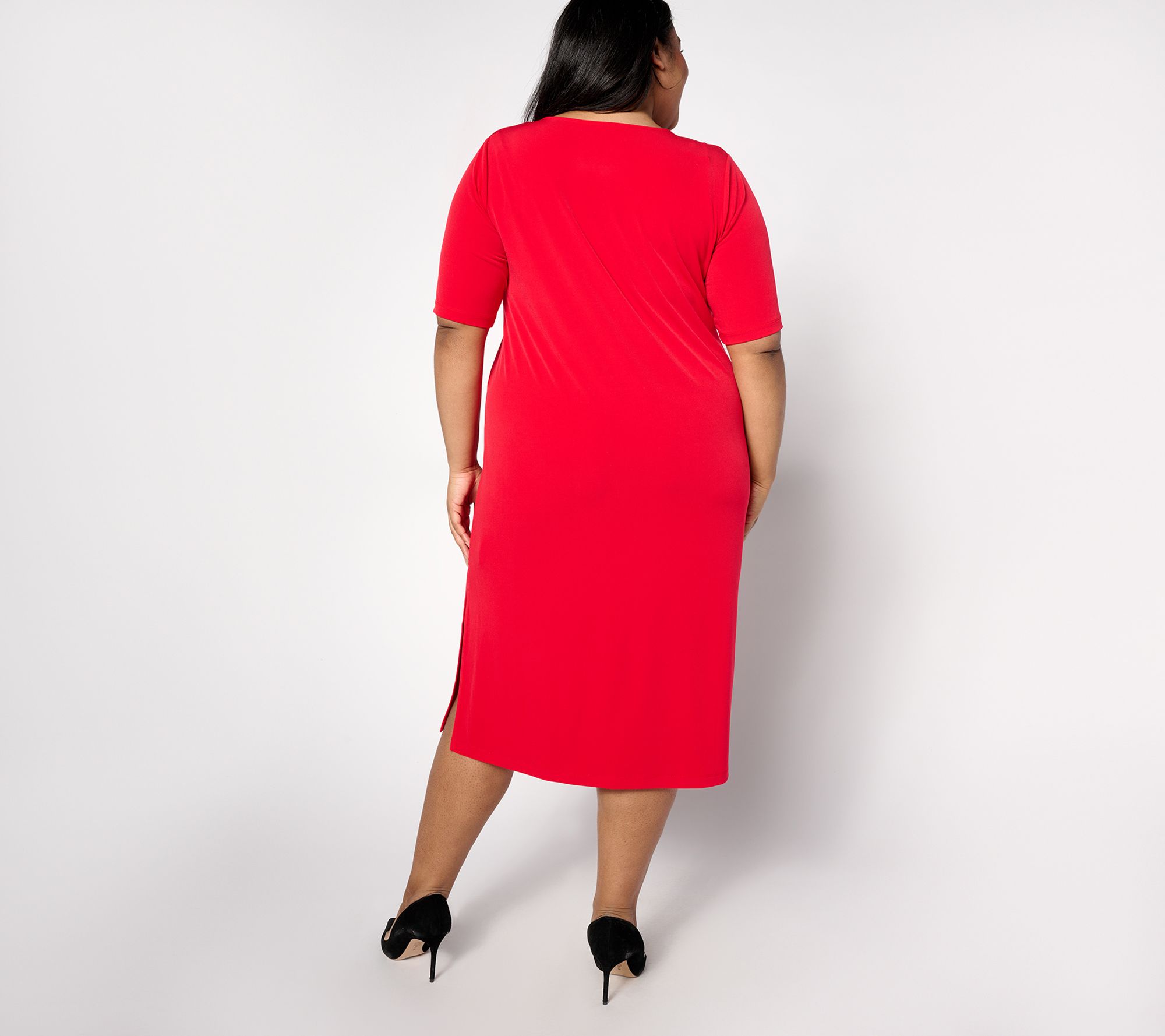 Susan Graver Dress Sz X-Small Regular Liquid Knit Sleeveless Midi Pink –  Easy Shopping Center
