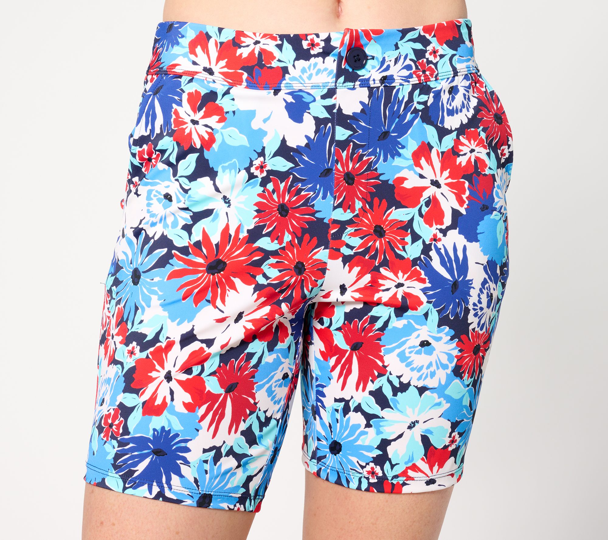 Denim & Co. Beach Petite Functional Button Fly Coverup Shorts