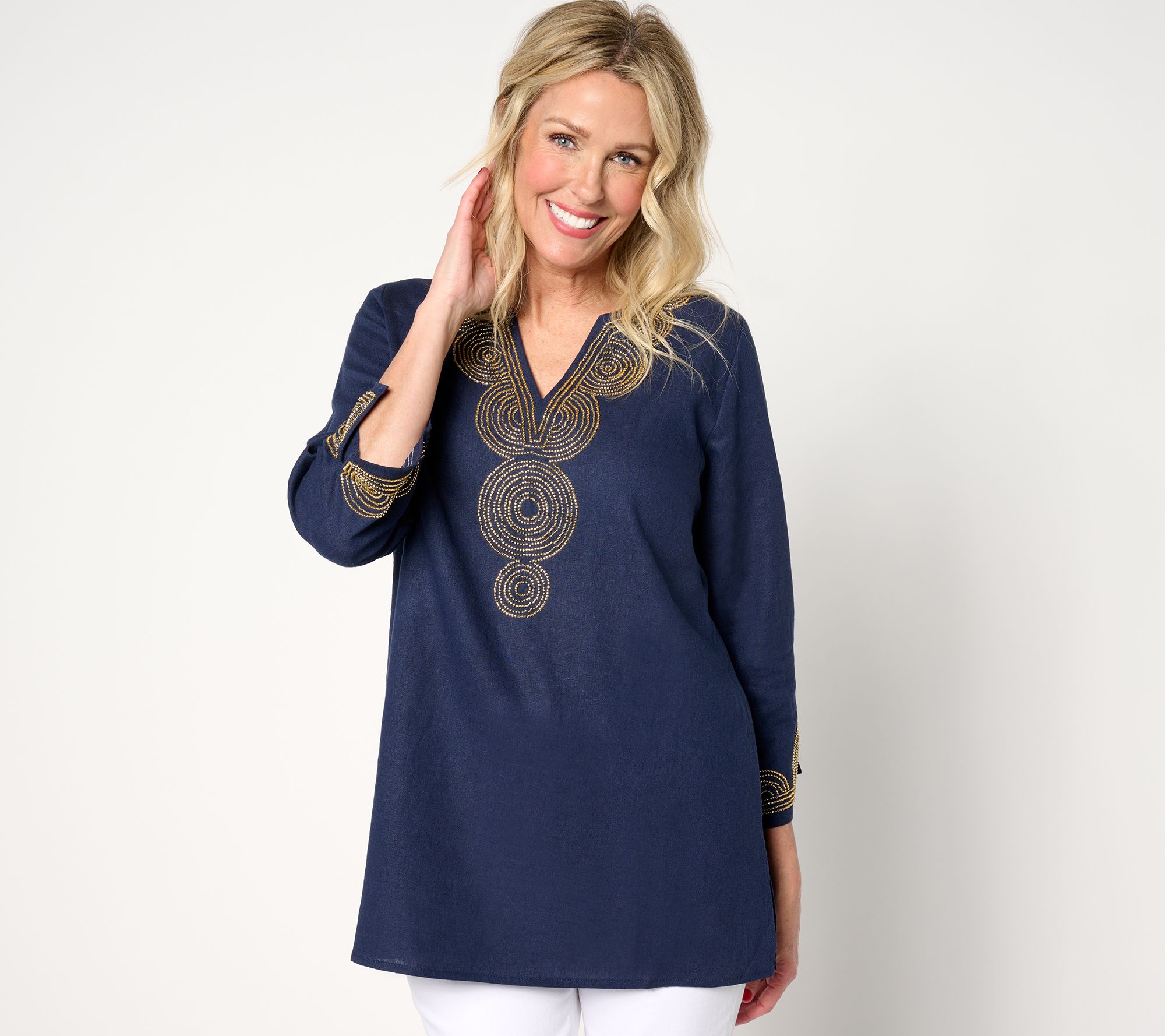 Bellisima by Kim Gravel Boutique Beaded Long Tunic