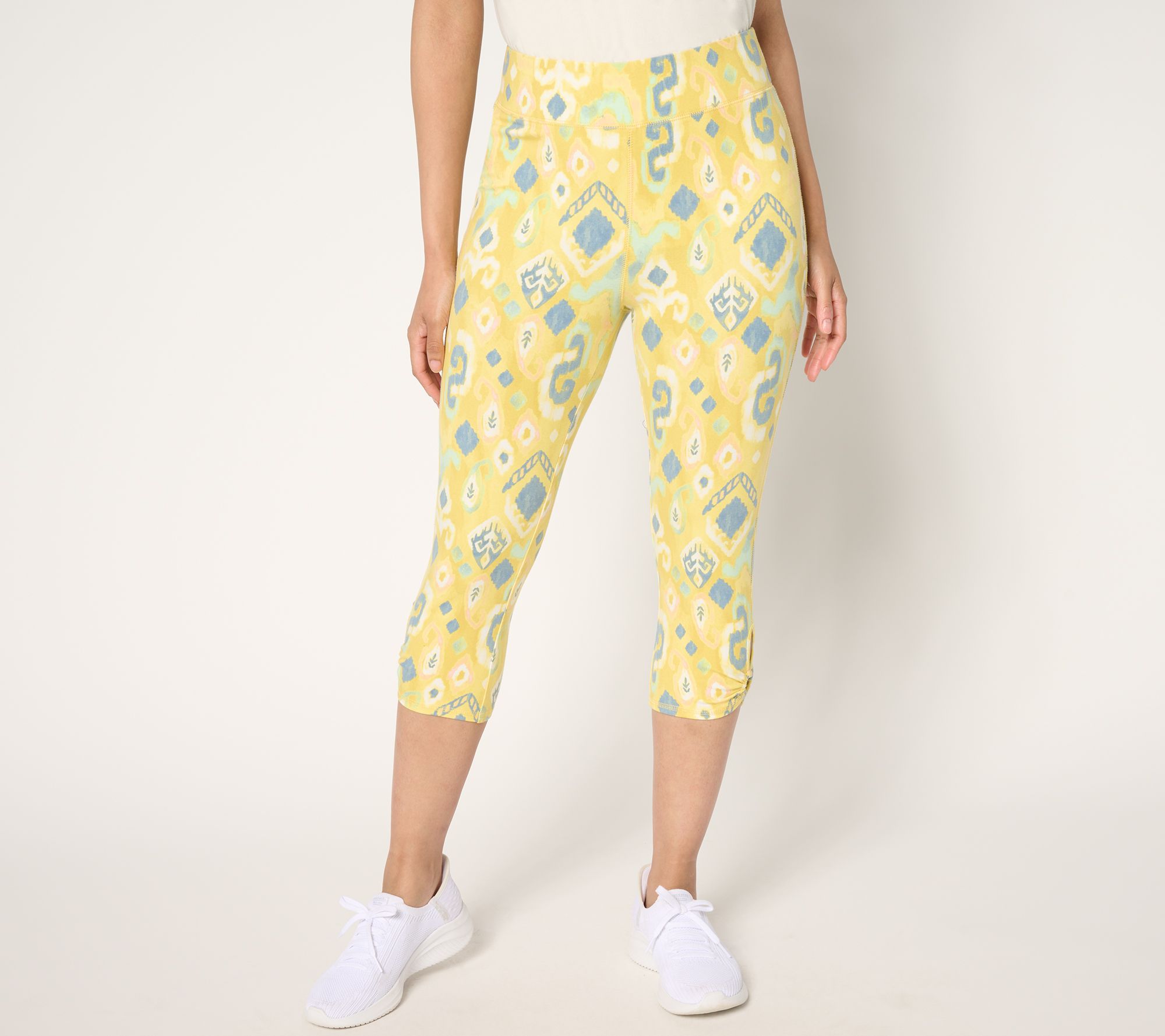 Denim& Co. Active Petite Printed Duo Stretch Capri Legging