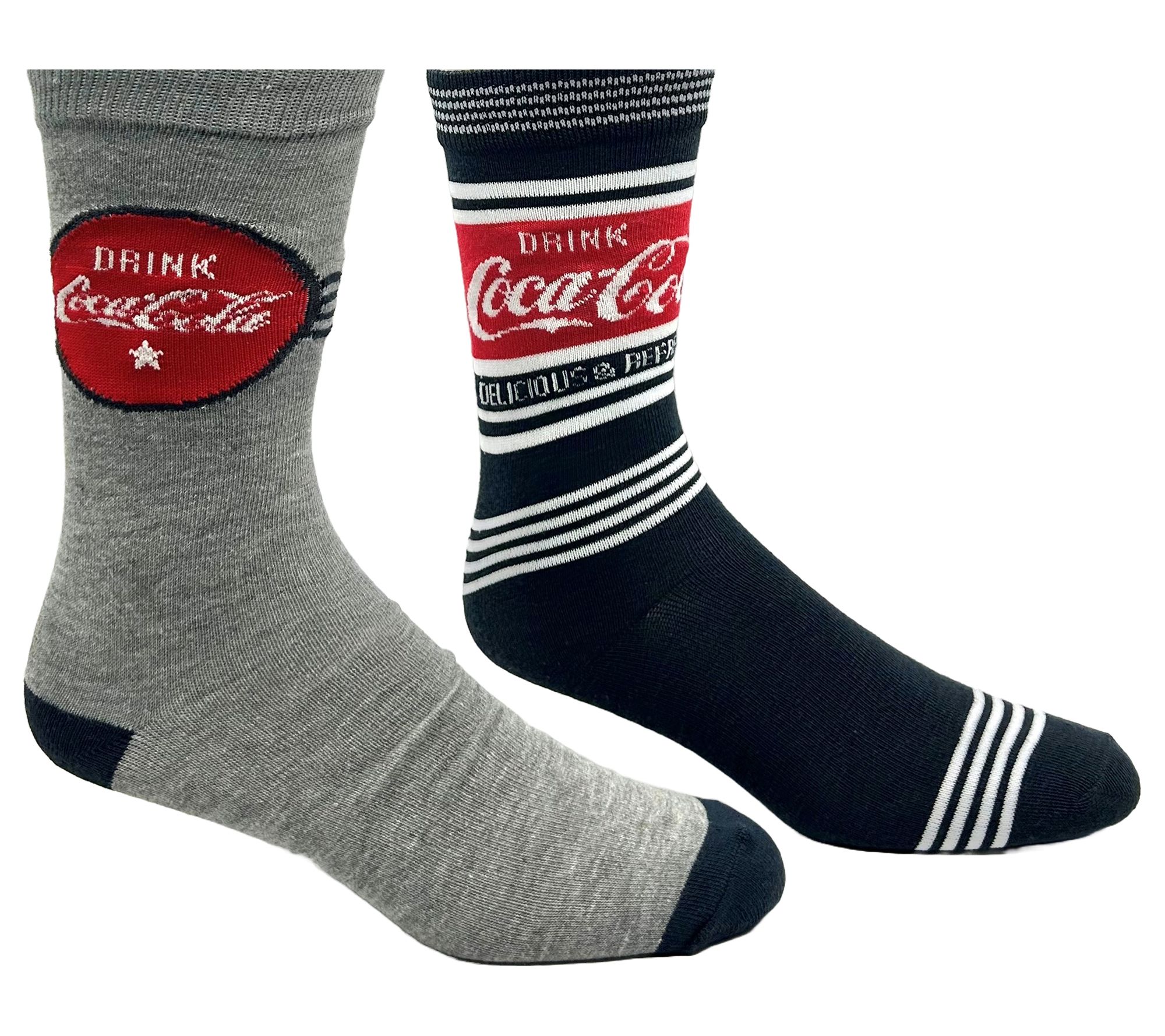 Coca-Cola Men's Logo Crew Sock Set - 2 Pair