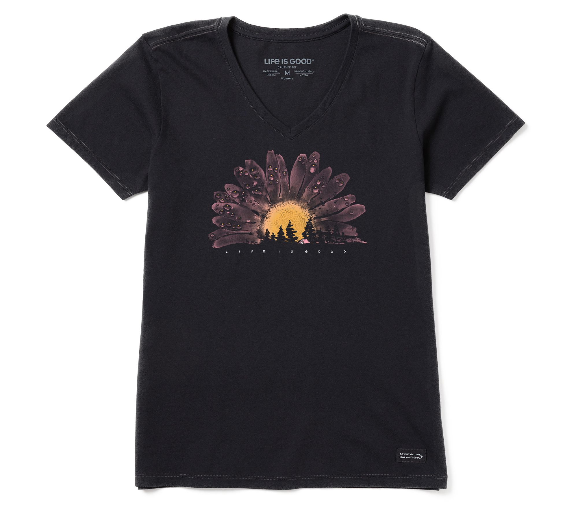 Life is Good Women's Watercolor Daisy Camp Crusher V-Neck Tee