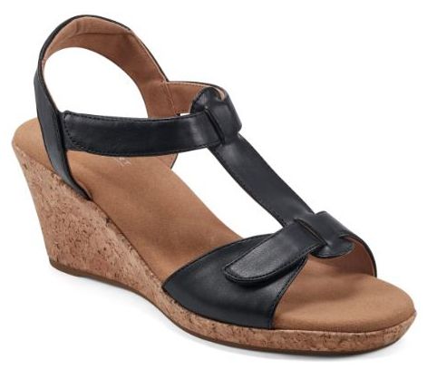Rockport Women's T Strap Wedge Sandal- Blanca