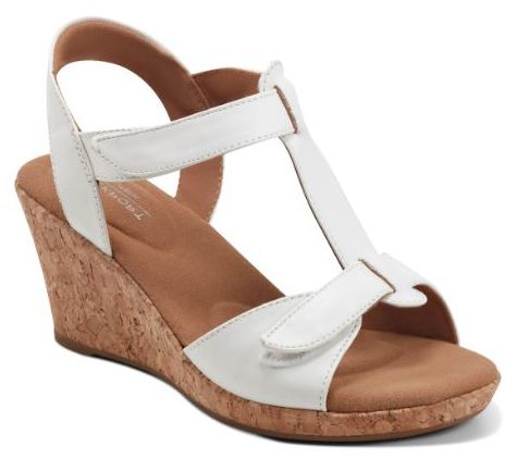 Rockport Women's T Strap Wedge Sandal- Blanca