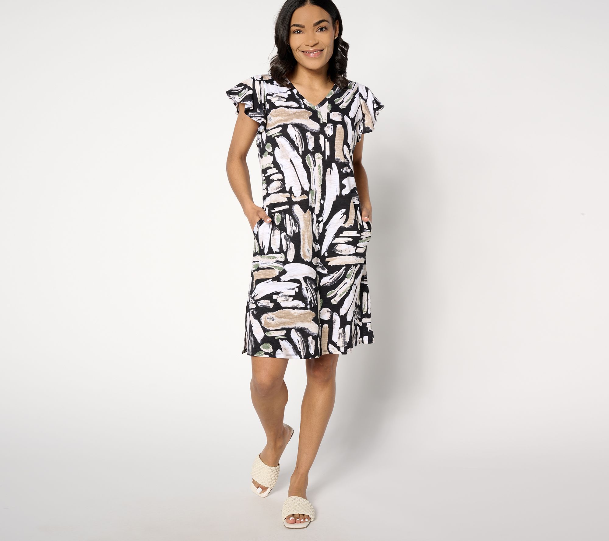 "As Is" Belle by Kim Gravel Slub Knit Day in Nantucket Midi Dress