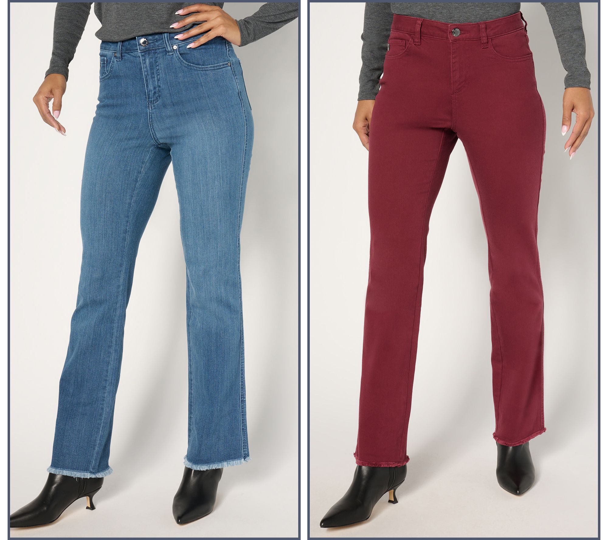 Belle by Kim Gravel Primabelle Denim Frayed Baby Boot Jean - QVC.com