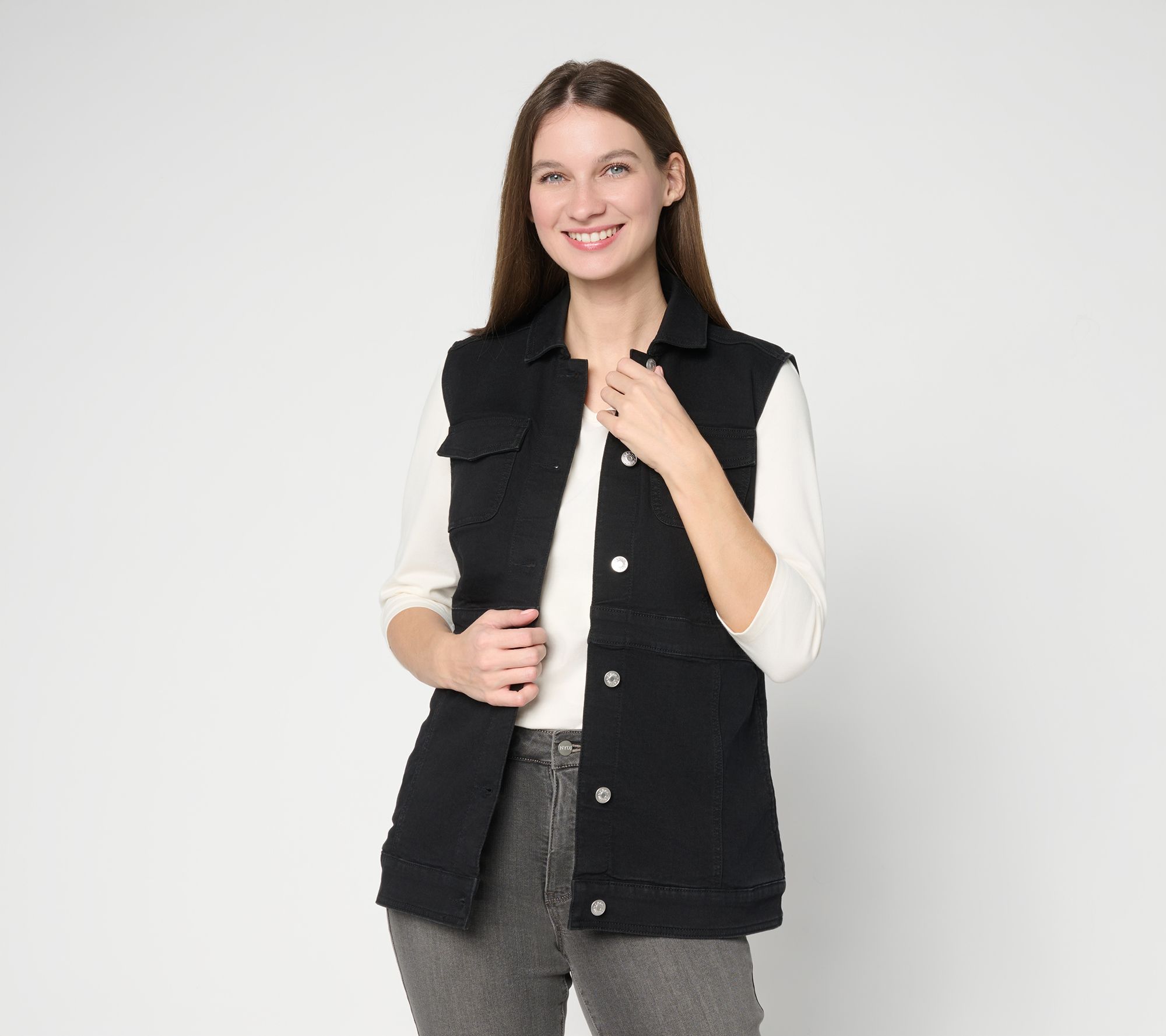 Denim & Co. Classic Stretch Color Denim Vest