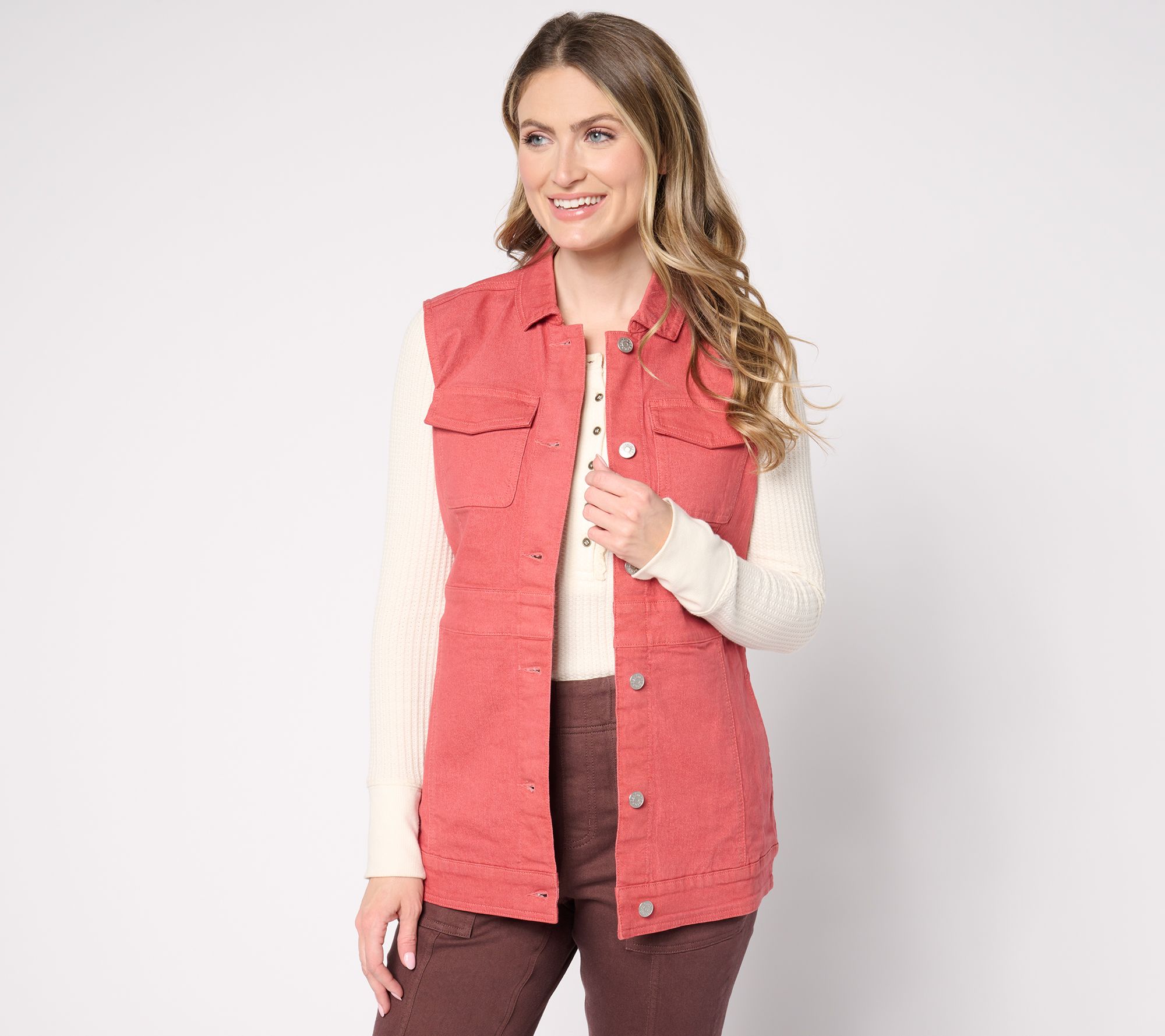 Denim & Co. Classic Stretch Color Denim Vest