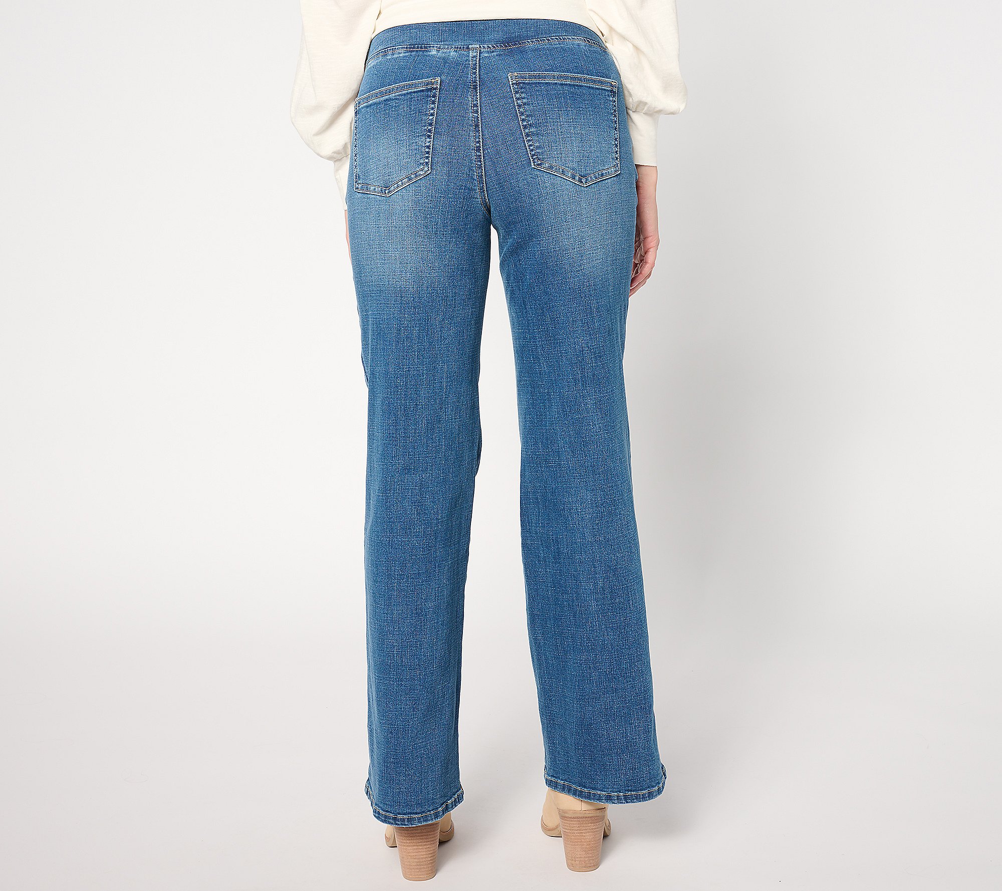 Belle by Kim Gravel Crosshatch Relaxed Wide Leg Jean - QVC.com Belle by Kim Gravel Crosshatch Relaxed Wide Leg Jean - QVC.com