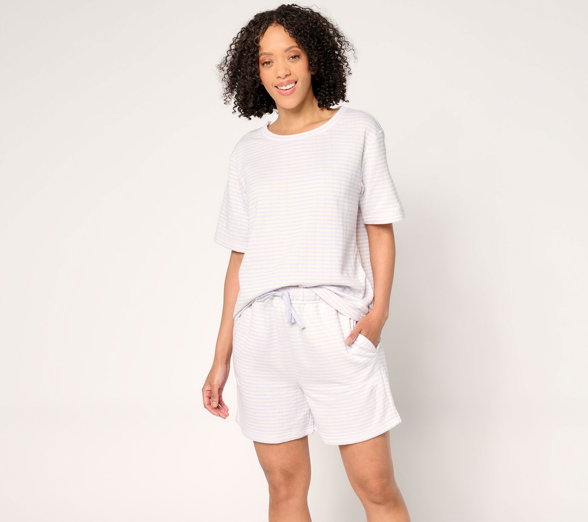 Berkshire Homewear Triple Knit Boxy Tee & Short Set - QVC.com