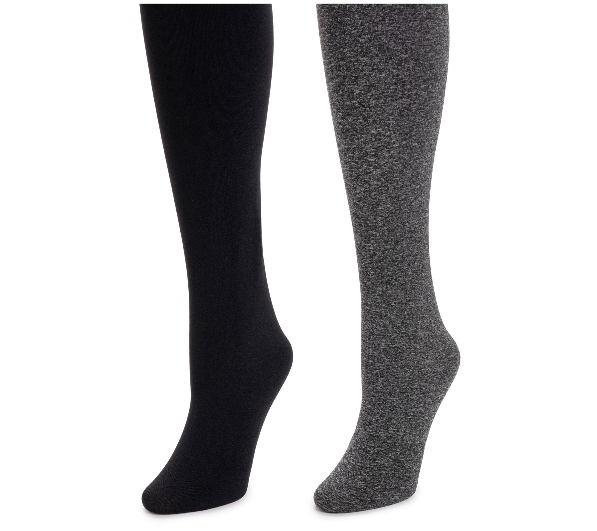 MUK LUKS Women s Set of 2 Fleece Lined Tights QVC