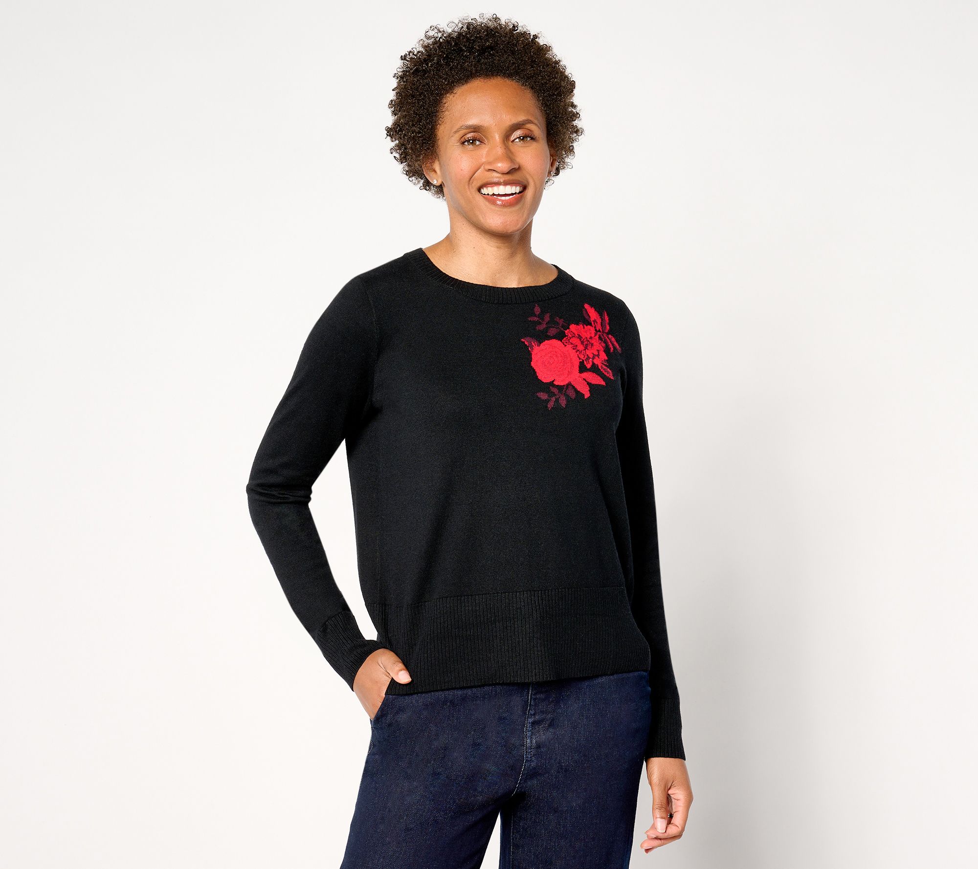  "As Is" Studio Park X Jane Treacy Placed Floral Sweater