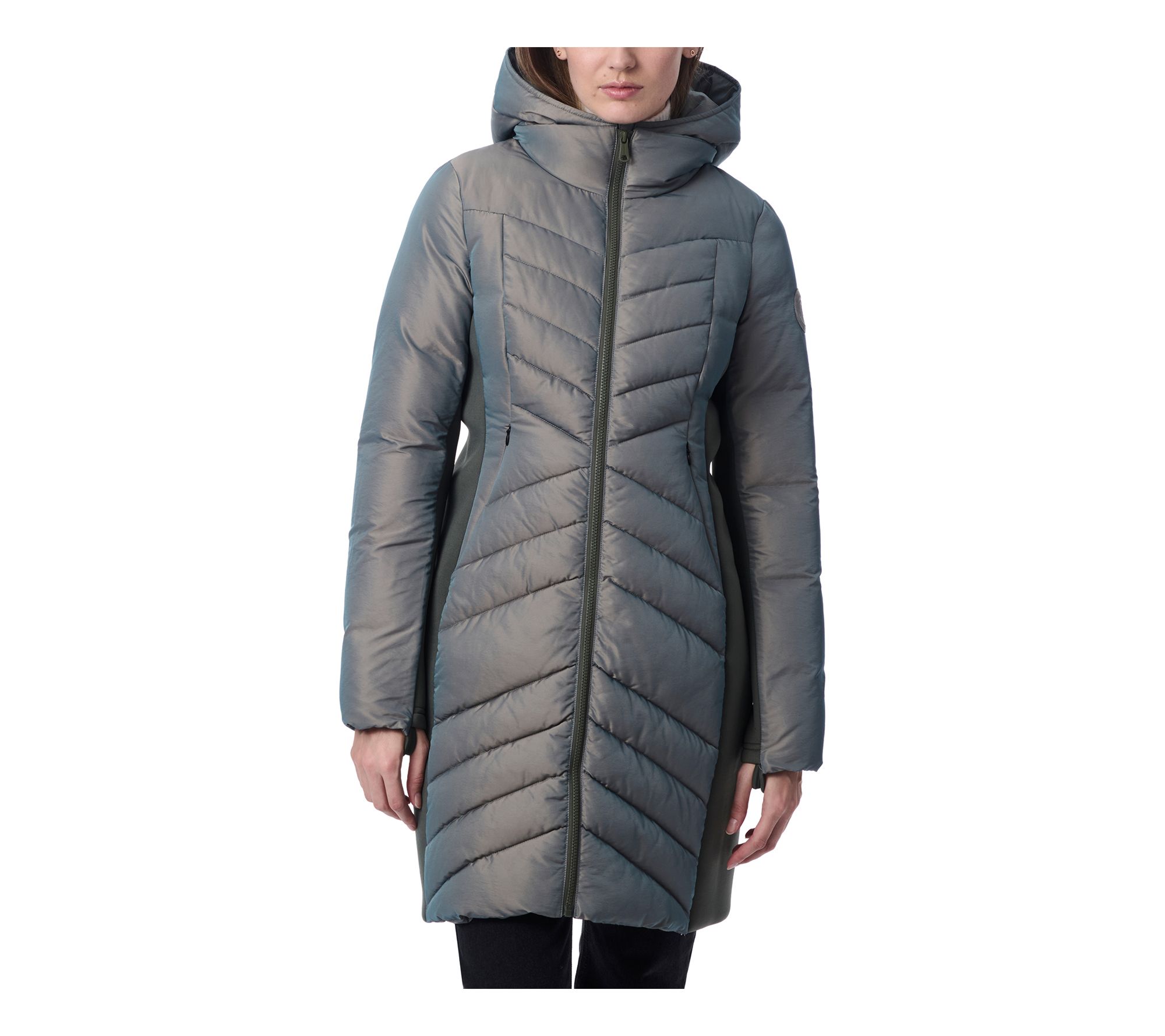 Bernardo Iridescent Walker Hooded Coat