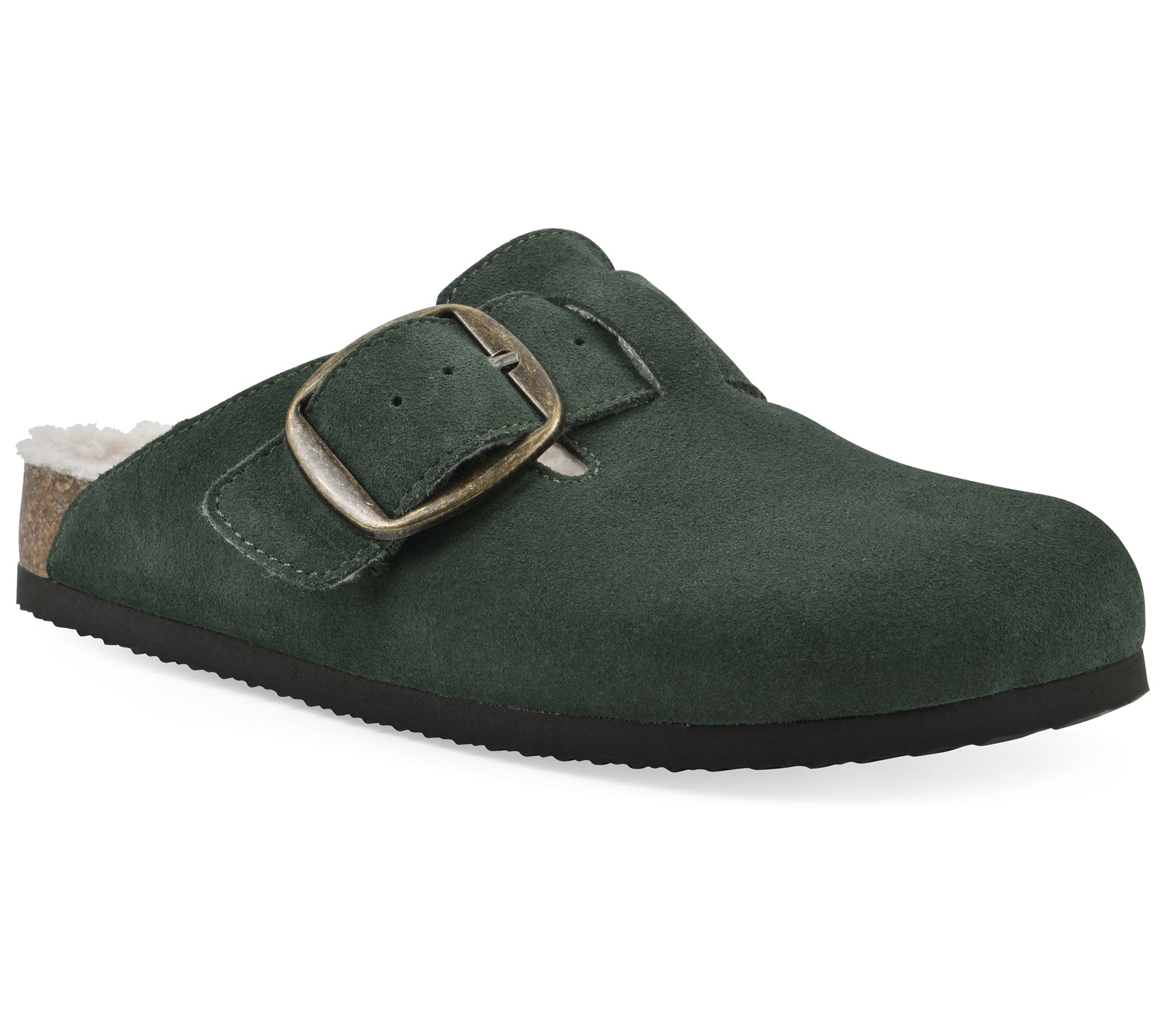 White Mountain Suede Faux Fur Lined Clog - BigSur