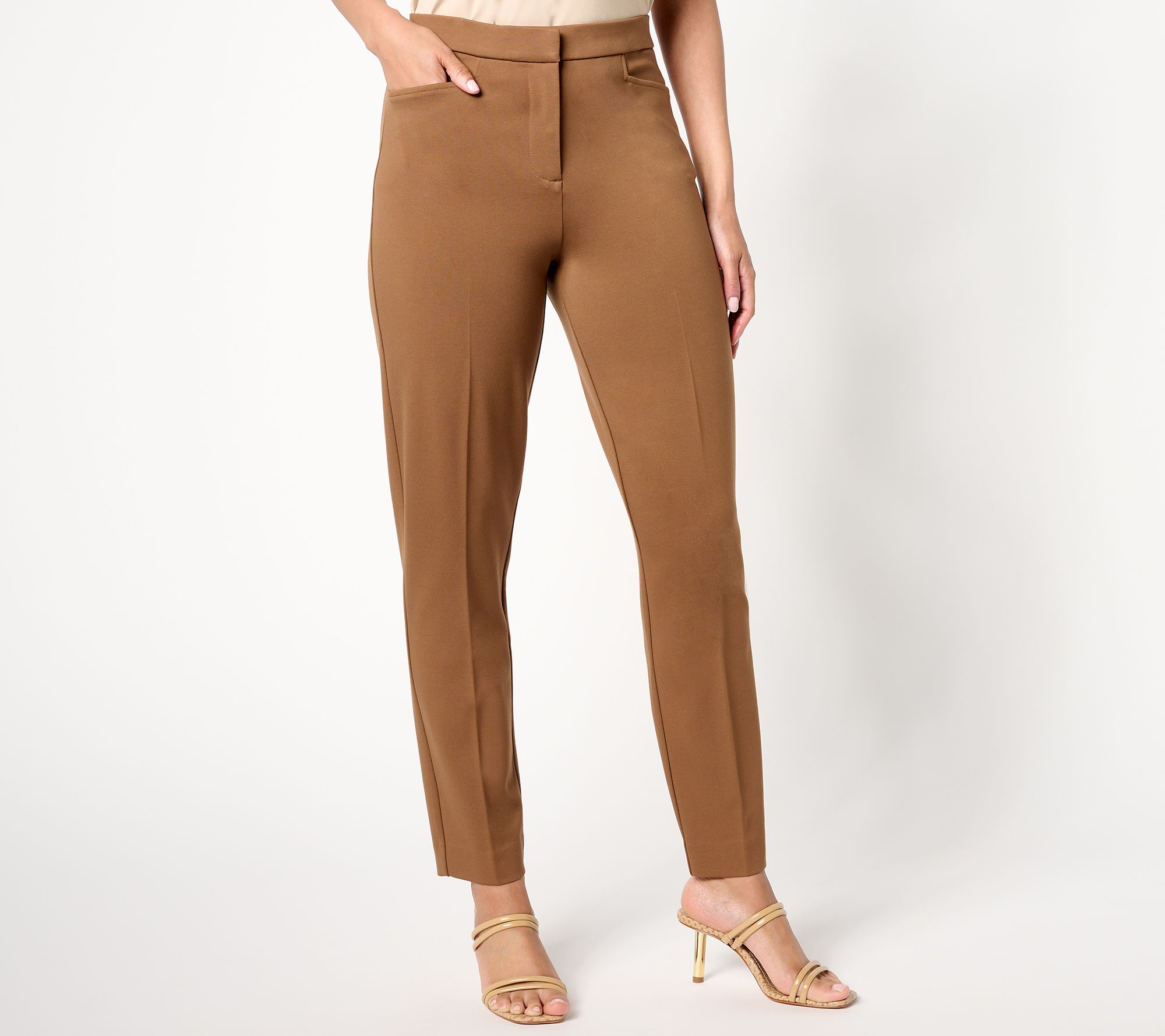 Tailored by Susan Graver Petite Smart Ponte 350 Ankle Trousers